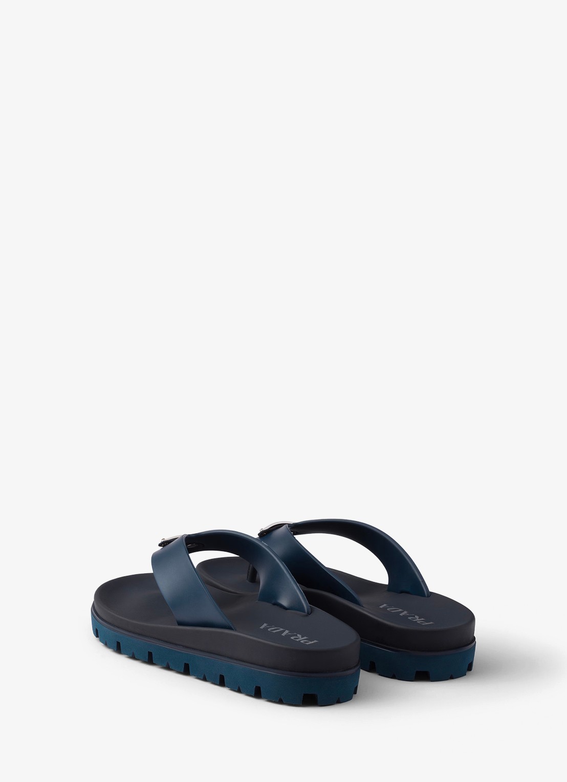 Prada Slipper met logo - achterkant 3 donkerblauw