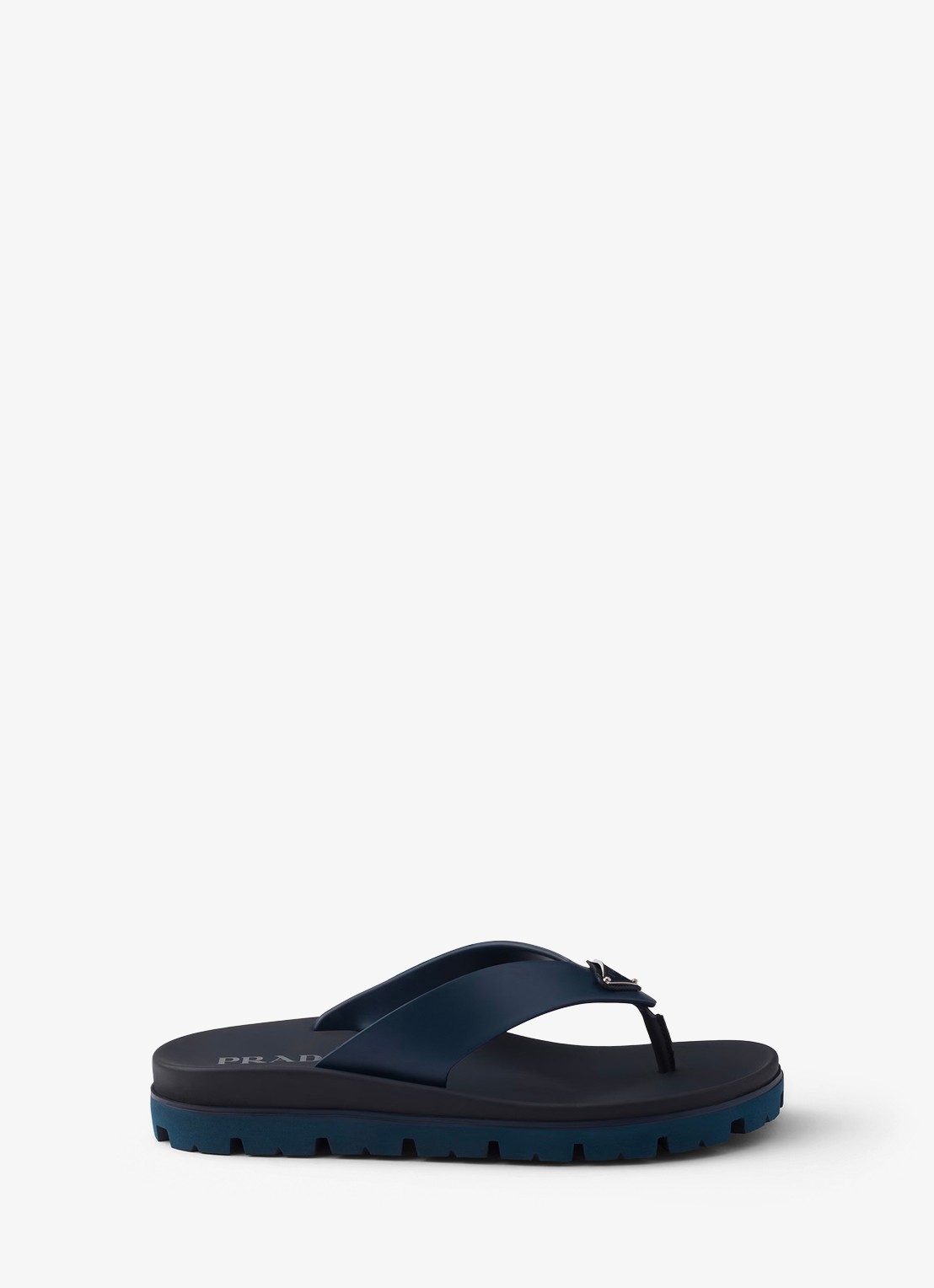 Prada Slipper met logo - voorkant 2 donkerblauw