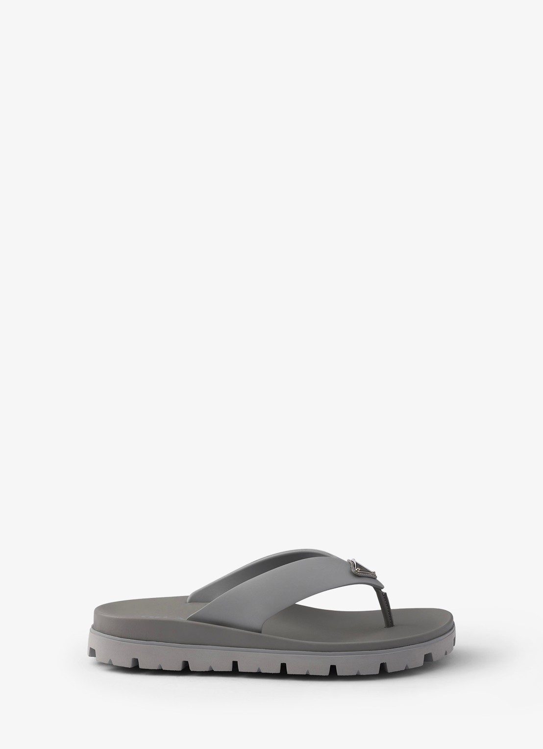 Prada Slipper met logo - voorkant 3 grijs
