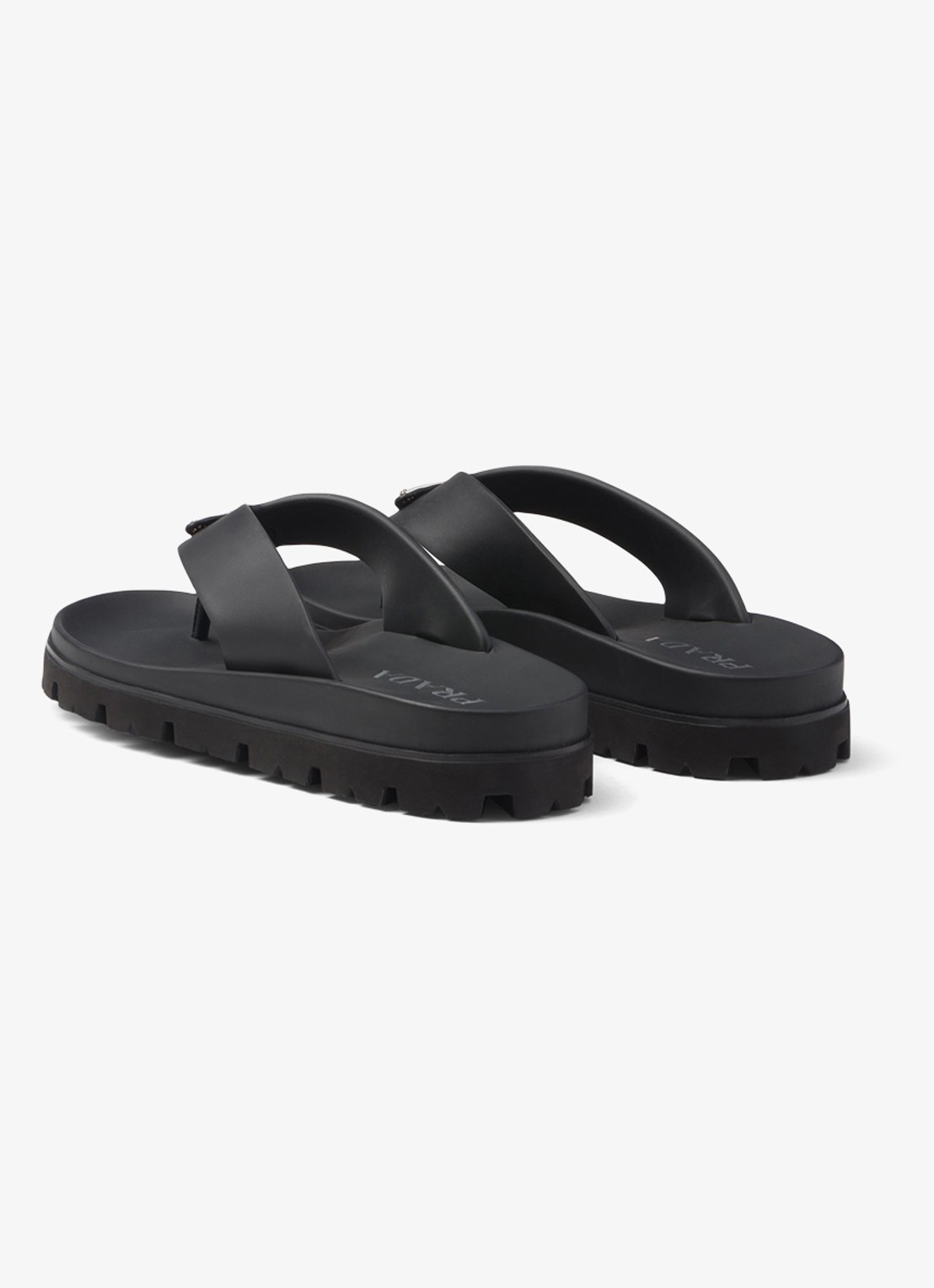 Prada Slipper met logo - achterkant zwart