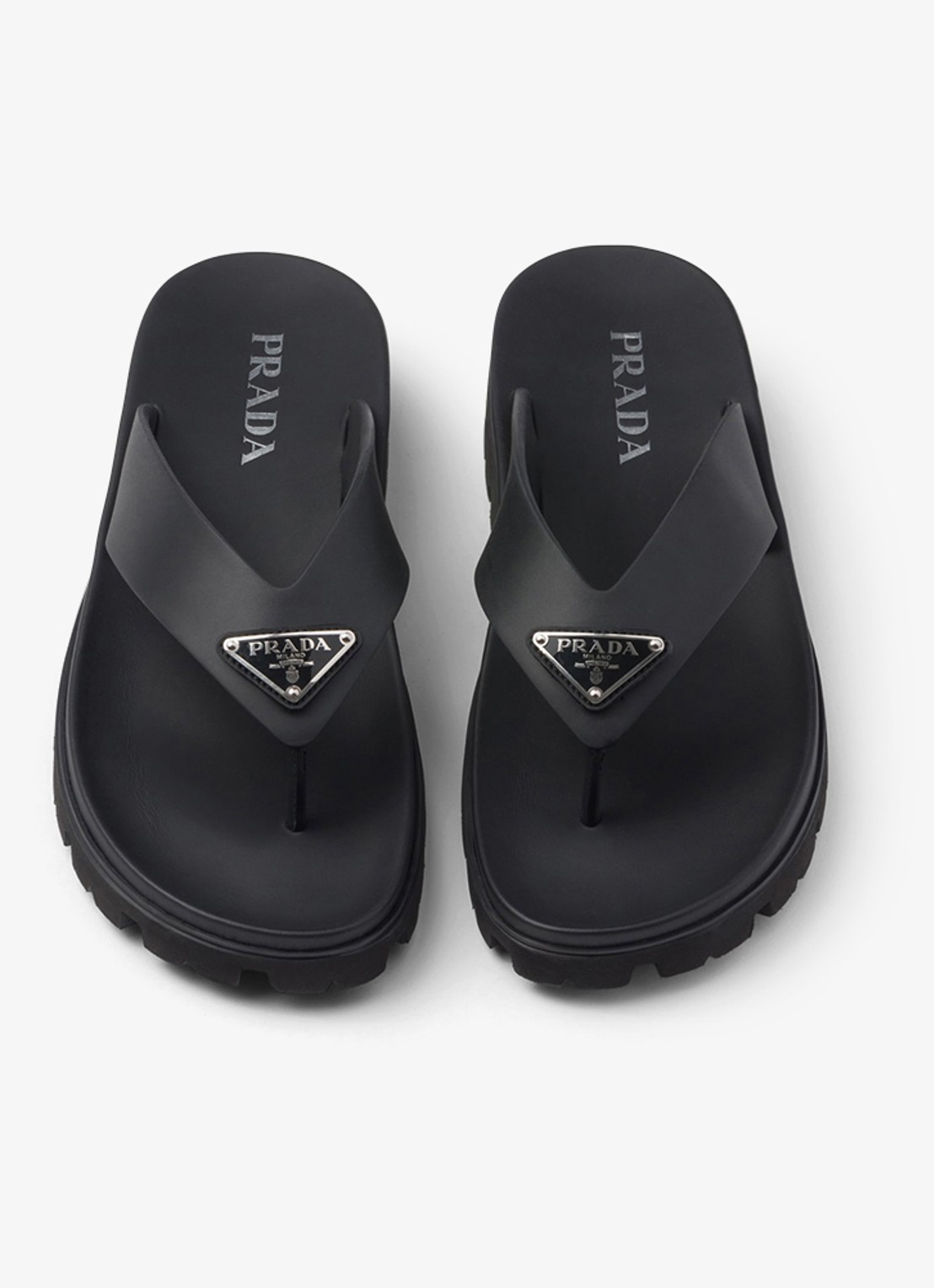 Prada Slipper met logo - detail 4 zwart