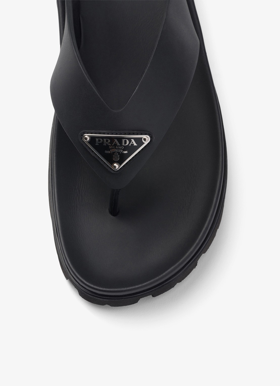 Prada Slipper met logo - detail 5 zwart