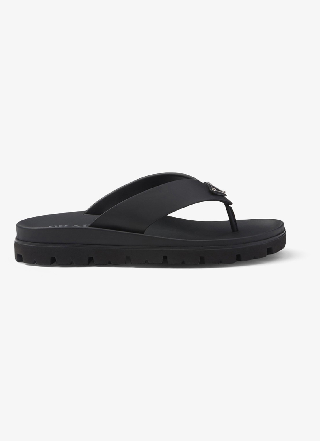 Prada Slipper met logo - voorkant 2 zwart