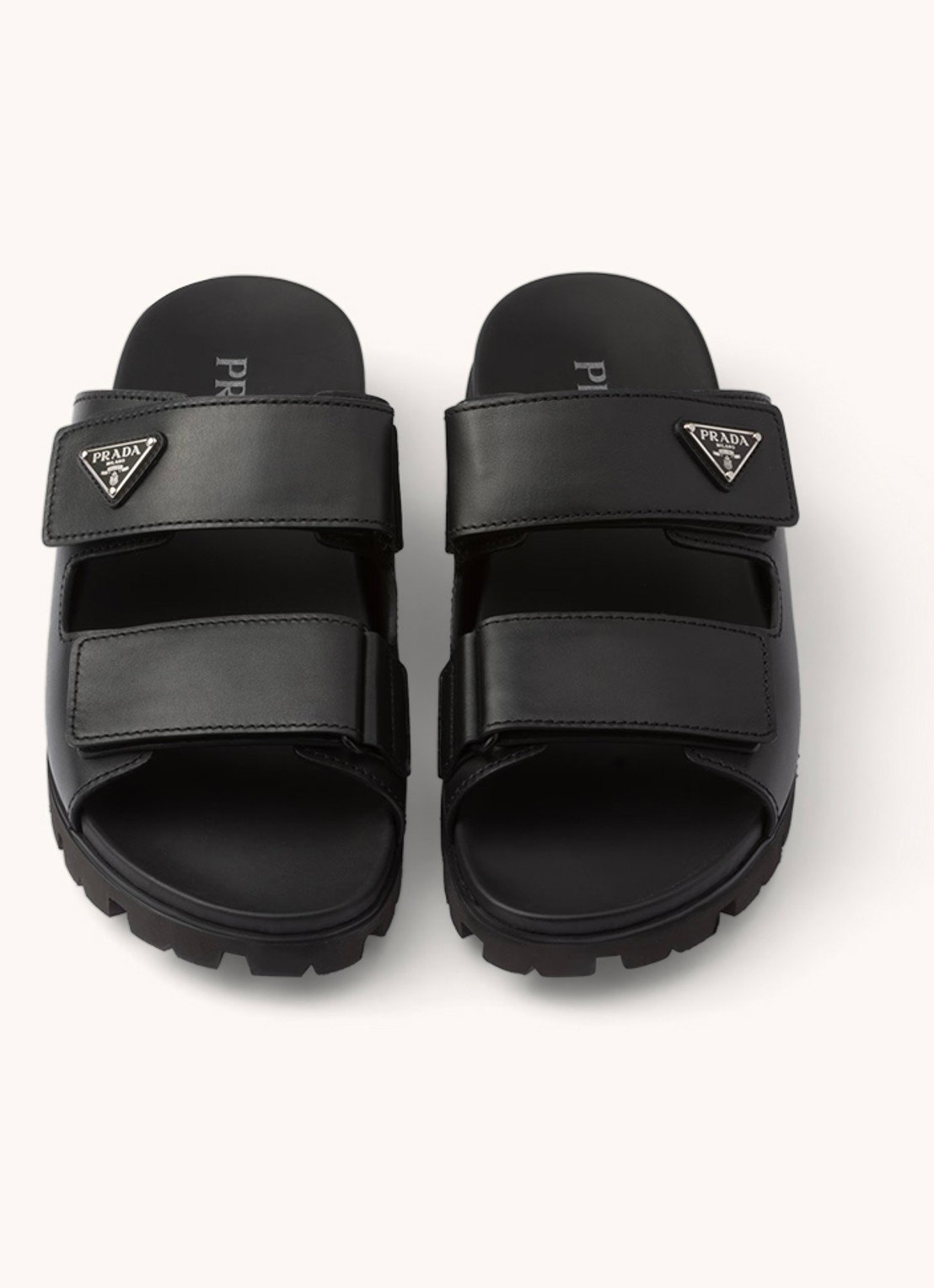 Prada Slipper van kalfsleer - detail 3 zwart