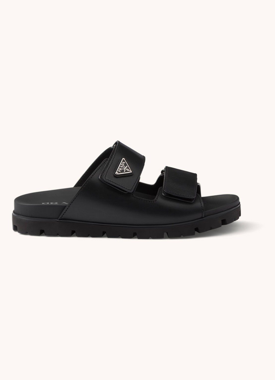 Prada Slipper van kalfsleer - voorkant 2 zwart