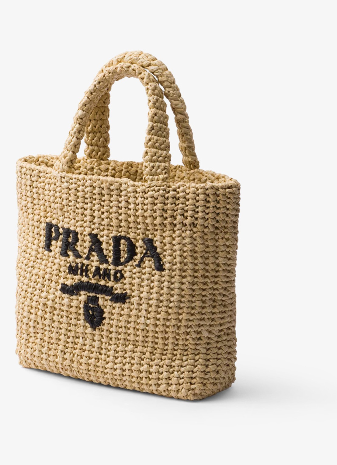 Prada Small handtas van crochet met logo - detail 3 beige