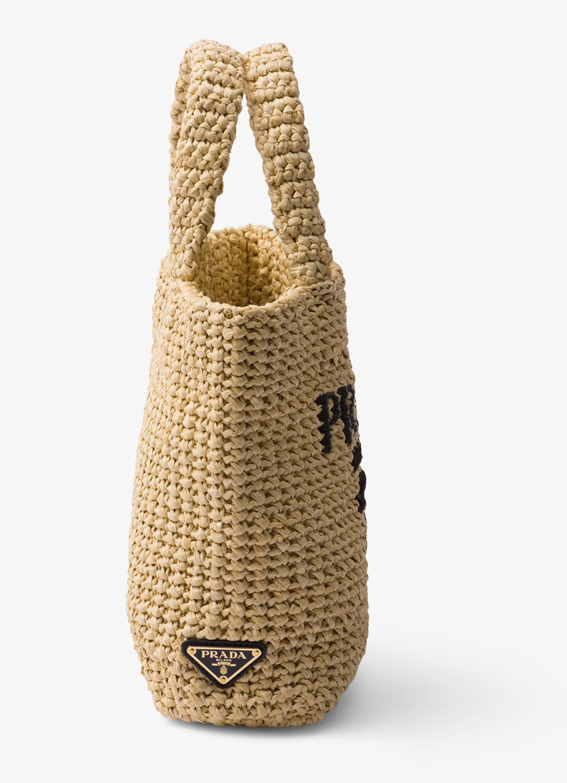 Prada Small handtas van crochet met logo - detail 5 beige