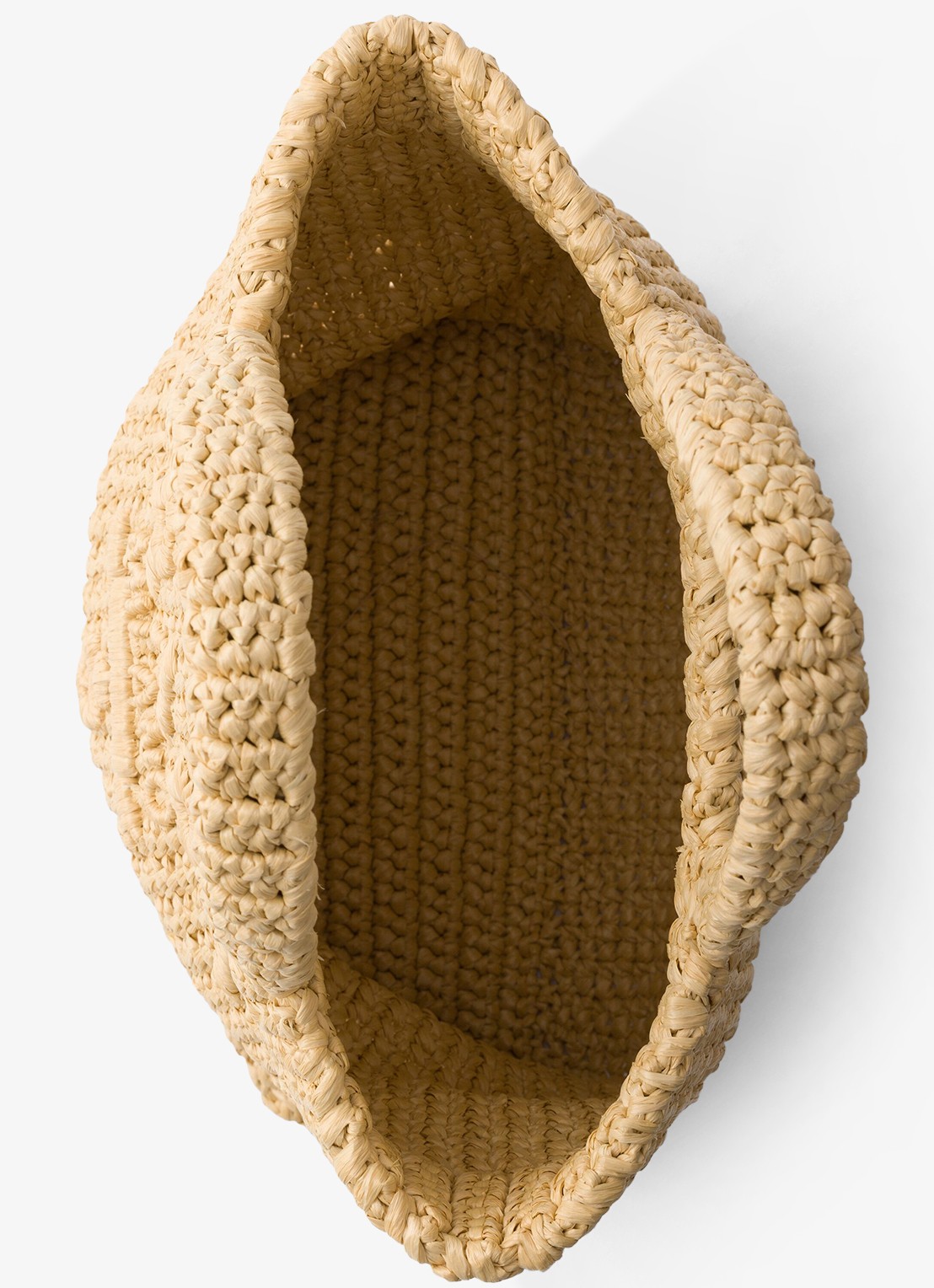 Prada Small handtas van crochet met logo - detail 4 lichtbruin