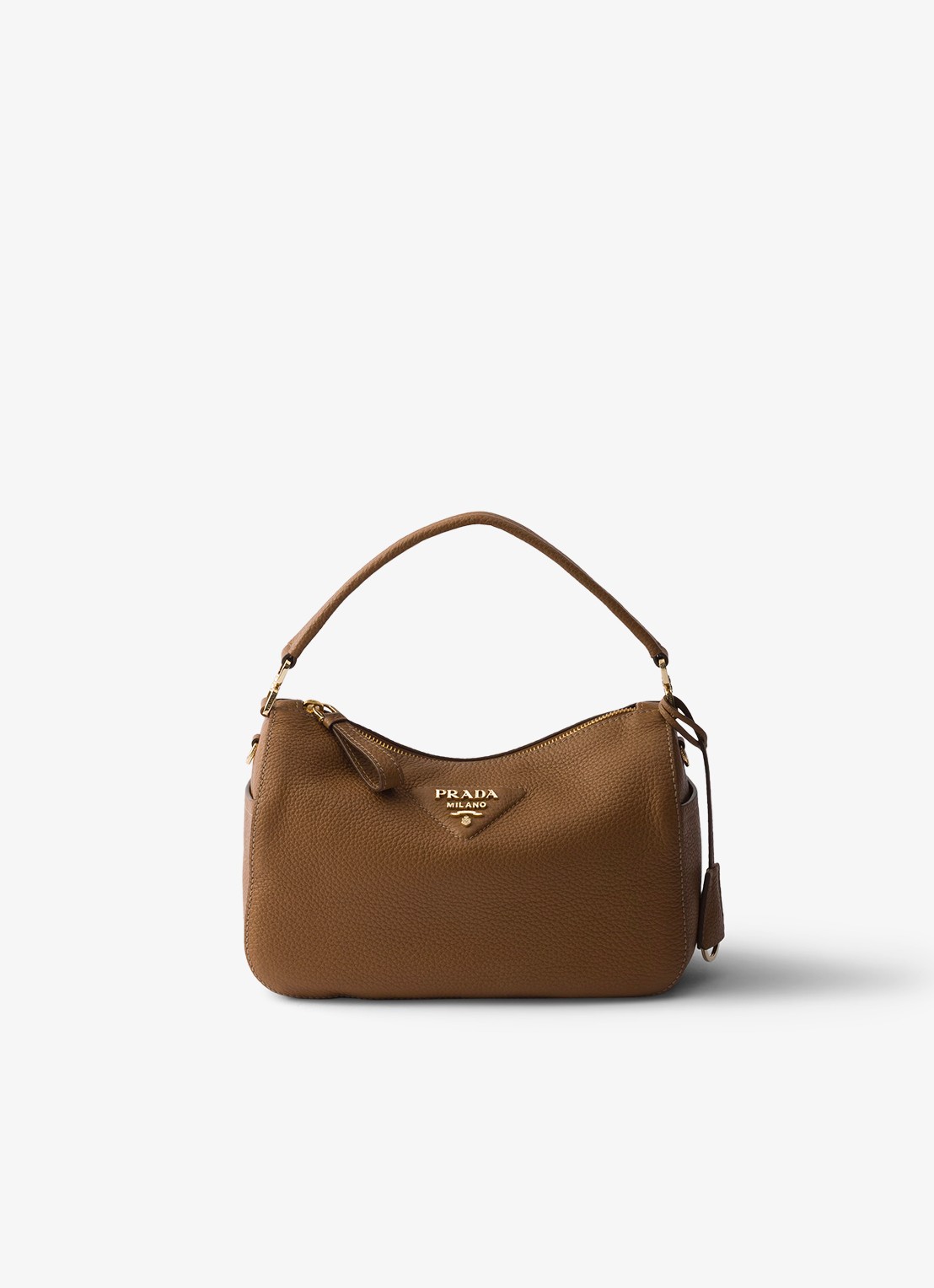 Prada Small handtas van kalfsleer - voorkant 2 bruin