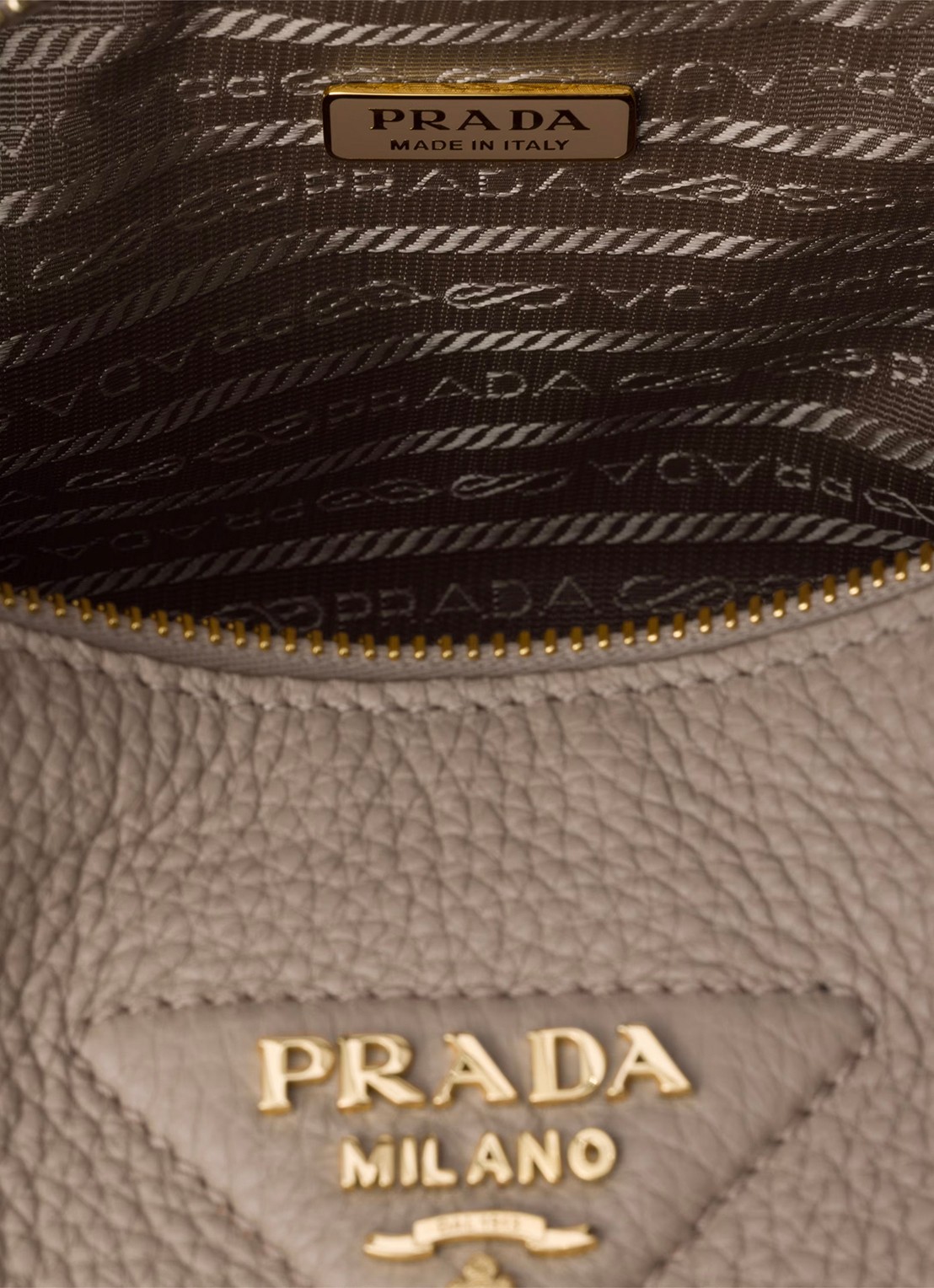 Prada Small handtas van kalfsleer - detail 5 taupe