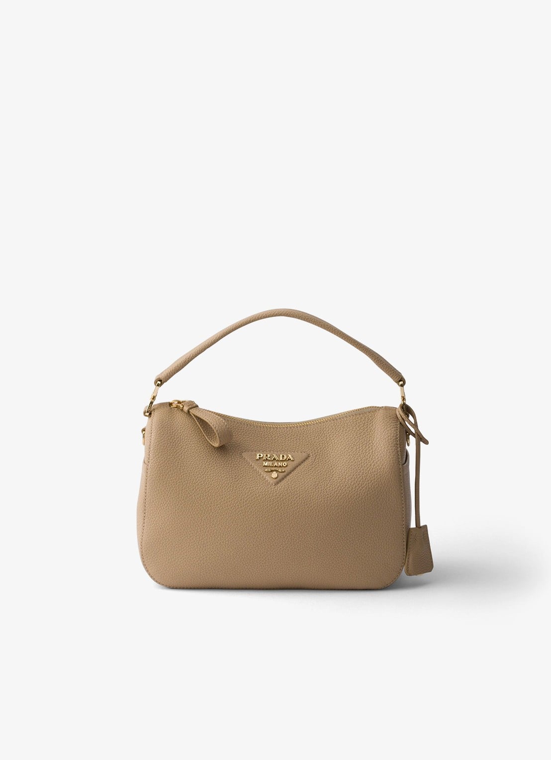 Prada Small handtas van kalfsleer - voorkant 2 beige