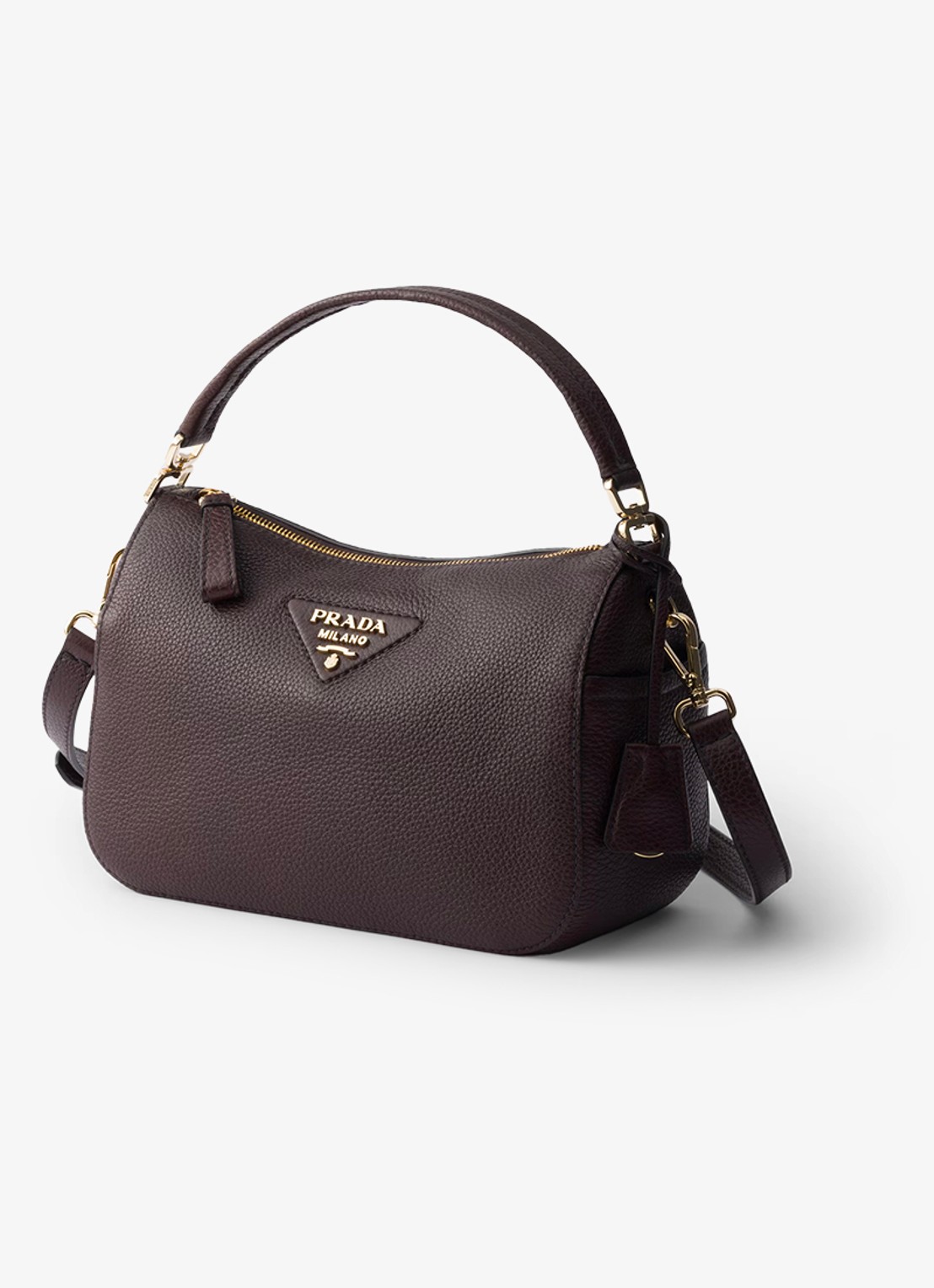 Prada Small handtas van kalfsleer - voorkant 2 donkerbruin