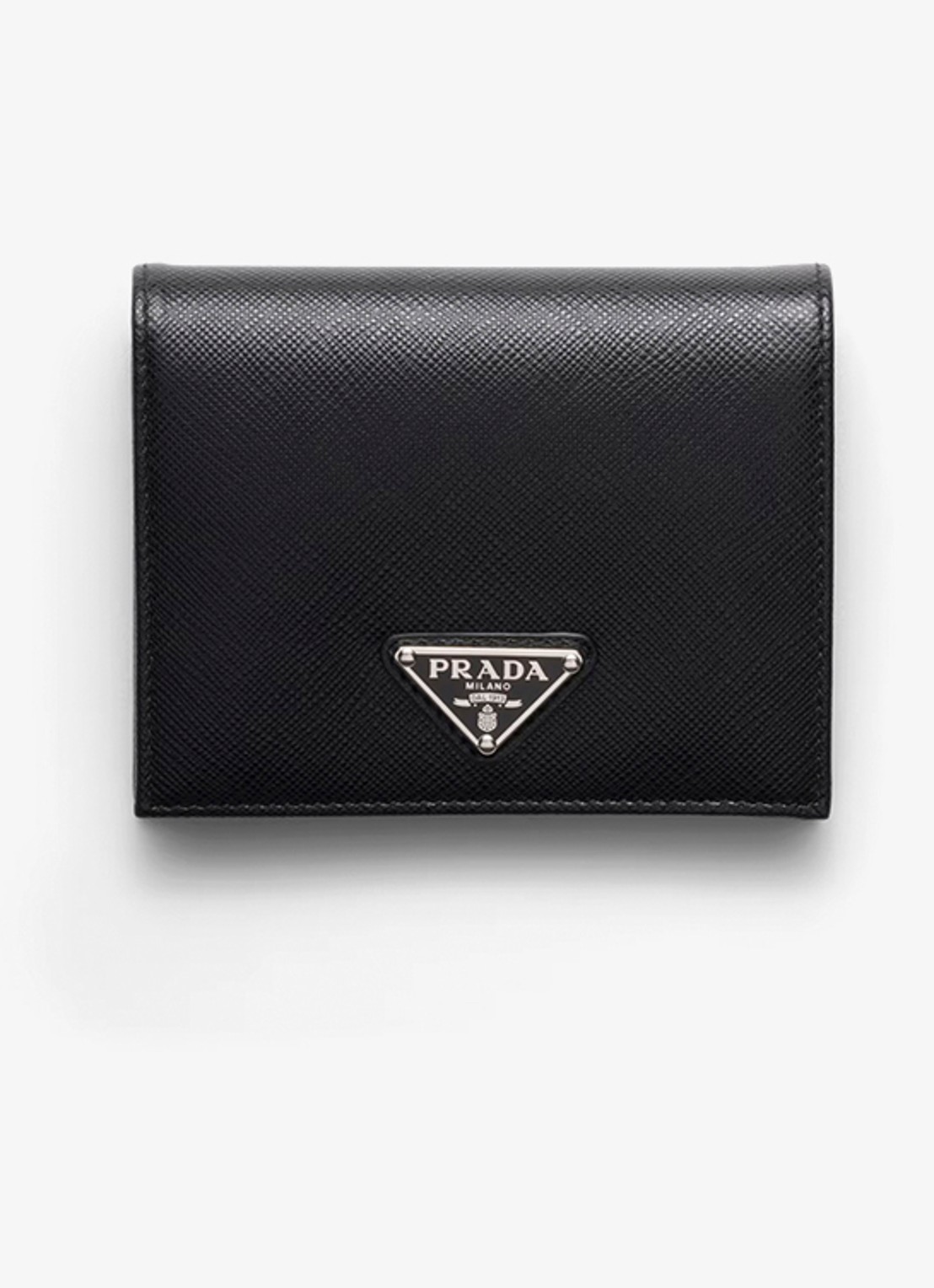 Prada Small portemonnee van kalfsleer  - voorkant 5 diepzwart