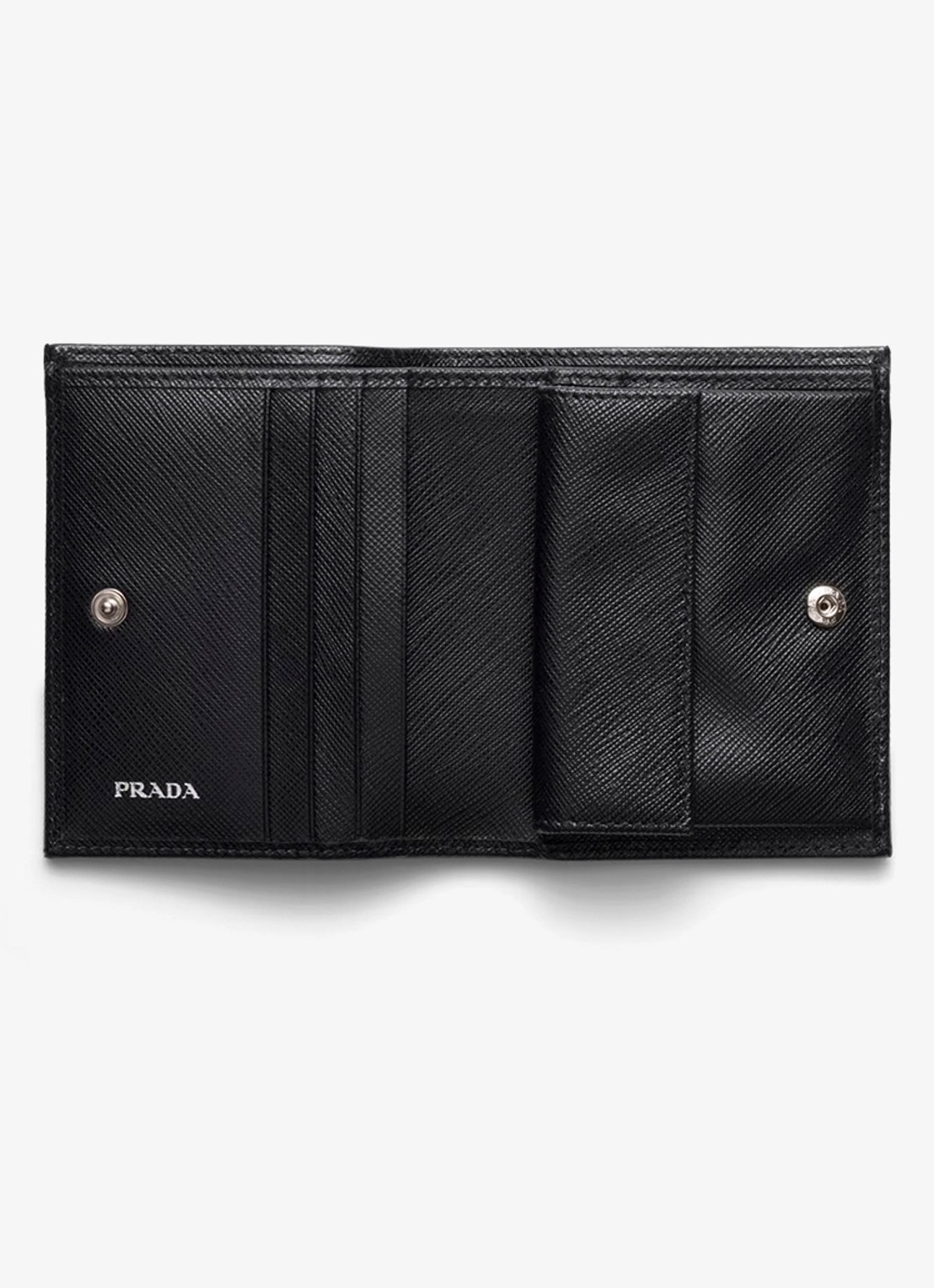 Prada Small portemonnee van kalfsleer  - voorkant 6 diepzwart