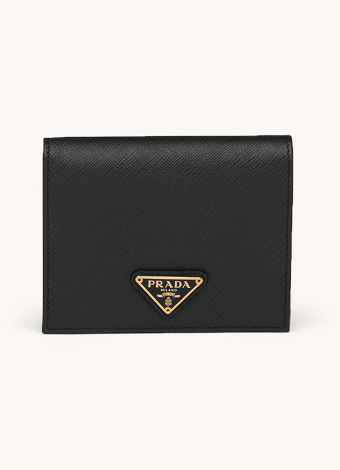 Prada Small portemonnee van kalfsleer  - voorkant zwart