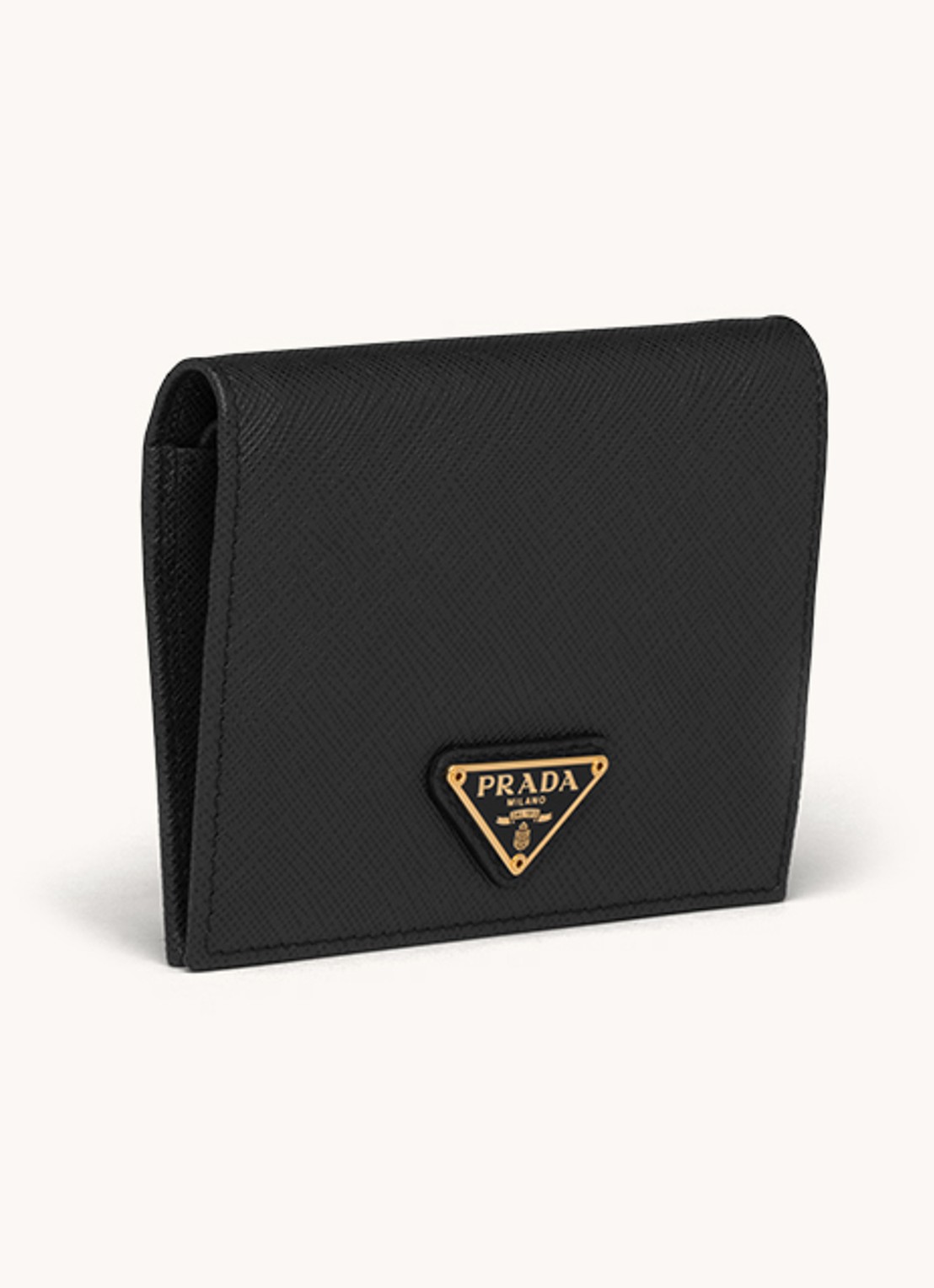 Prada Small portemonnee van kalfsleer  - voorkant 2 zwart