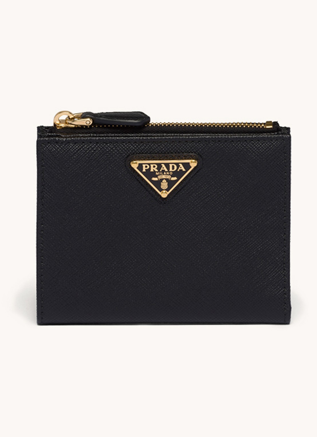 Prada Small portemonnee van kalfsleer - voorkant 7 diepzwart