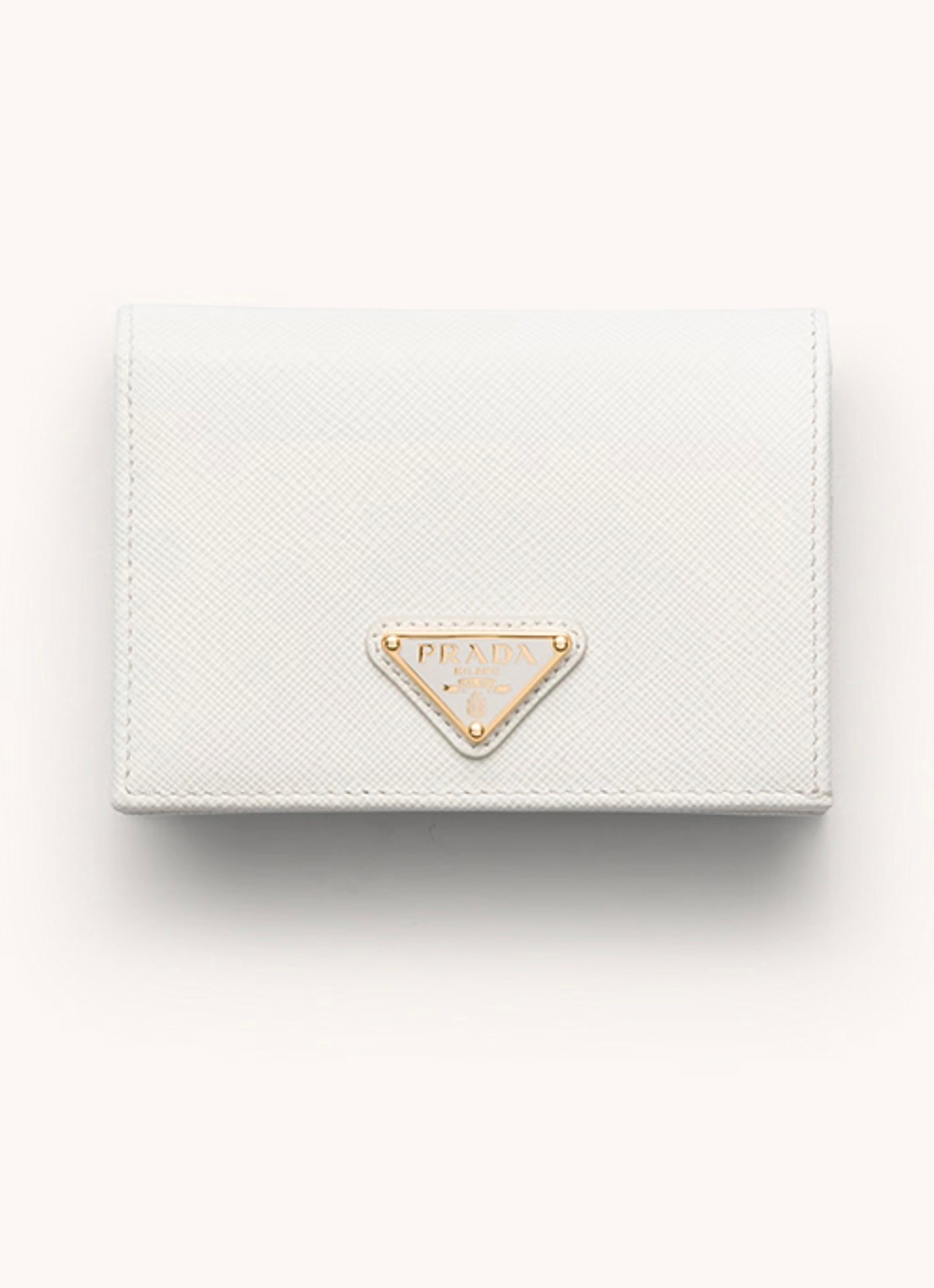 Prada Small portemonnee van kalfsleer - voorkant wit