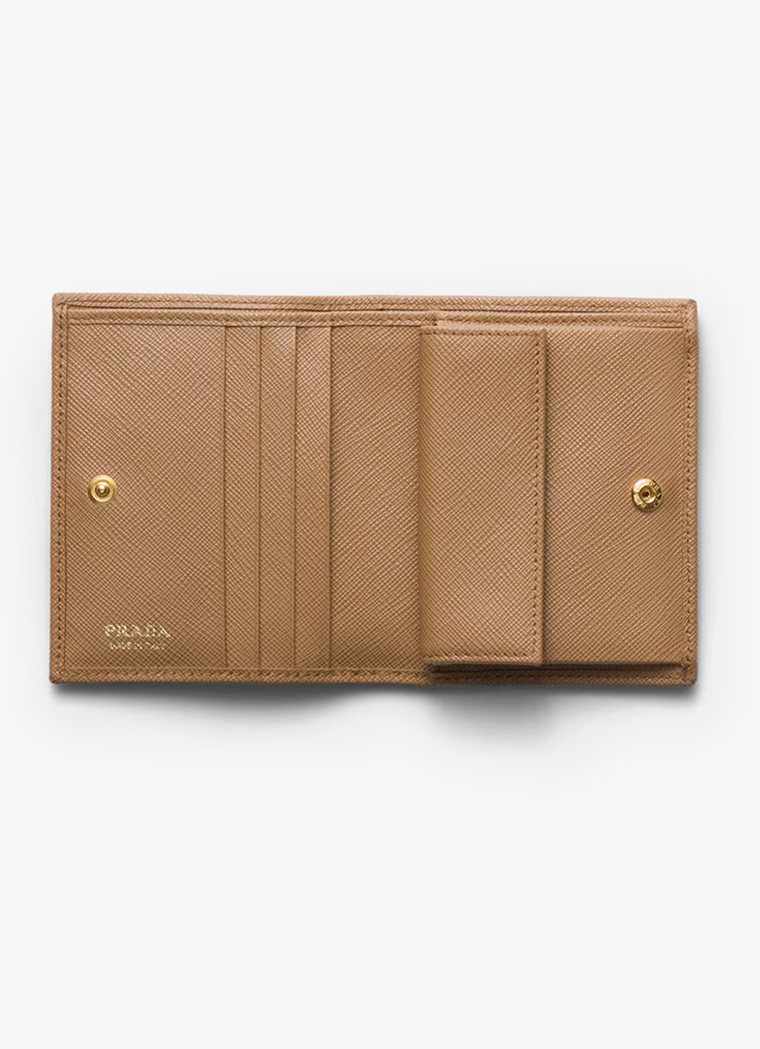 Prada Small portemonnee van kalfsleer  - voorkant 4 lichtbruin