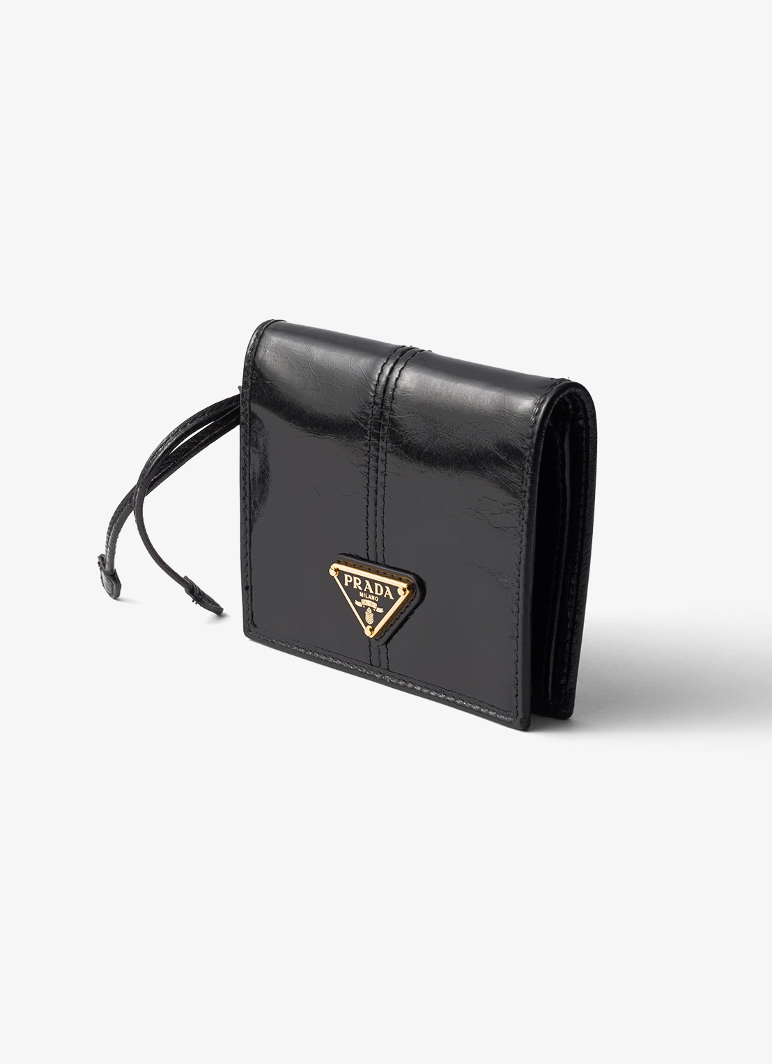Prada Small portemonnee van kalfsleer - detail zwart