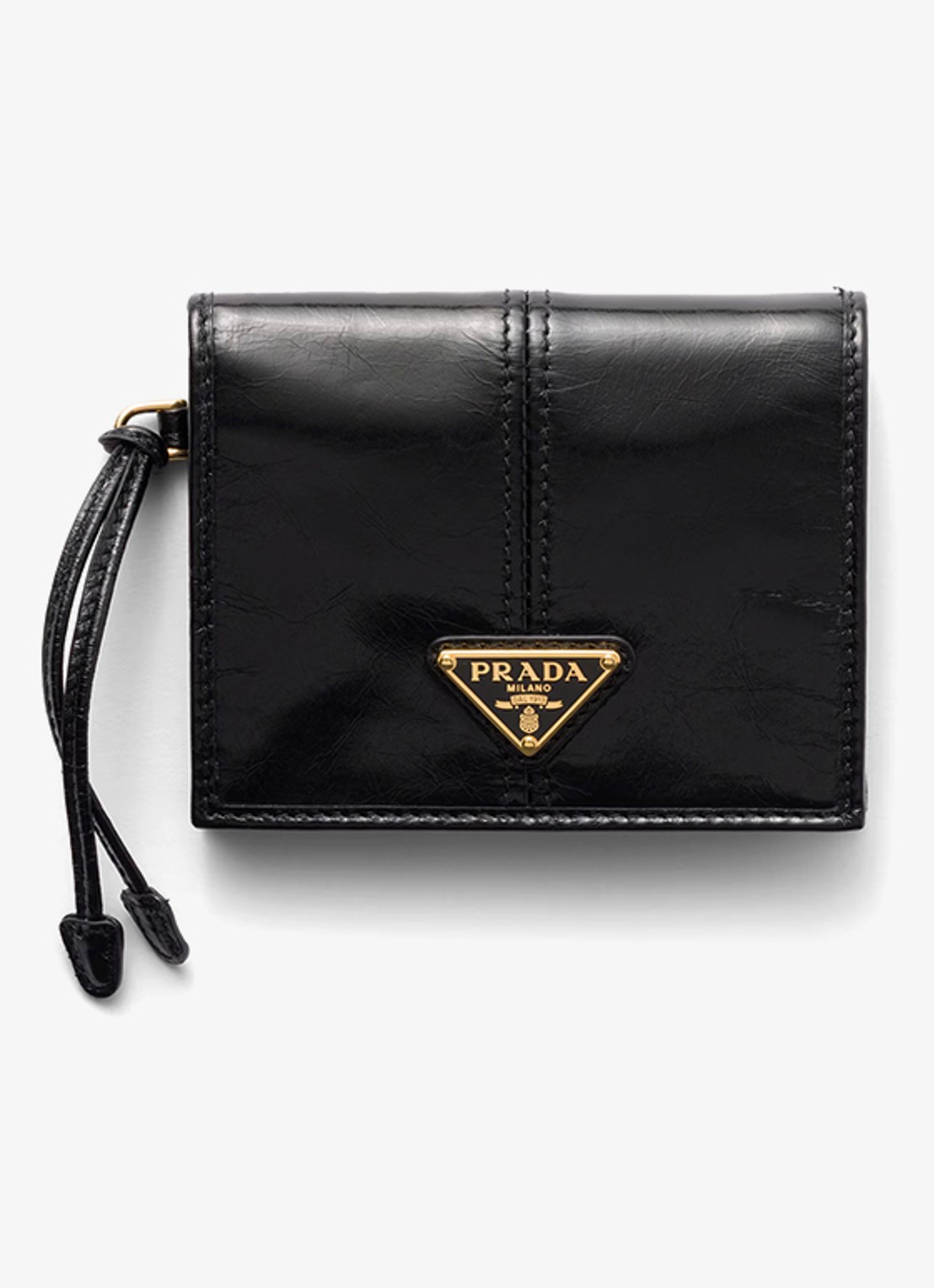 Prada Small portemonnee van kalfsleer - voorkant 2 zwart