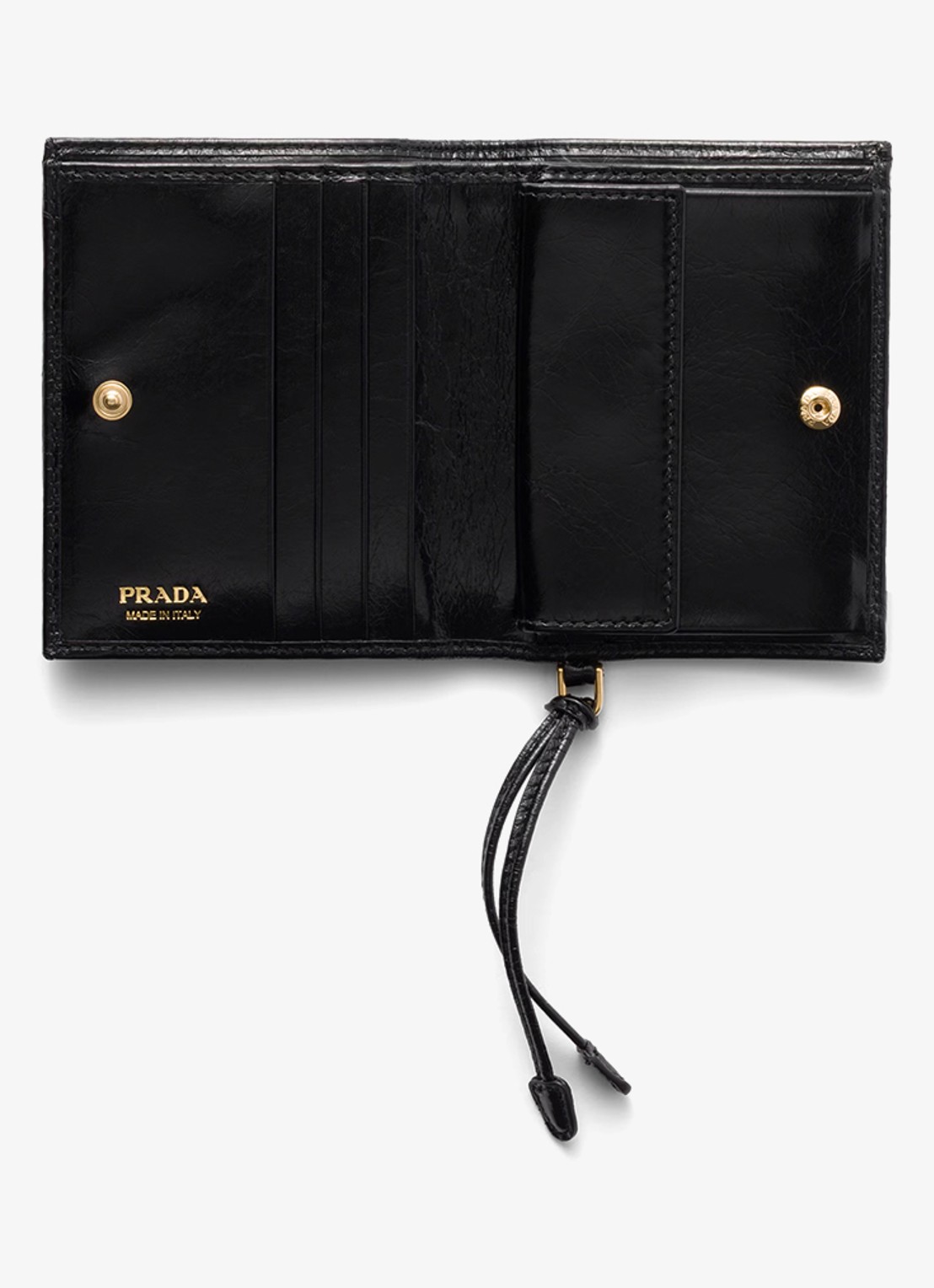 Prada Small portemonnee van kalfsleer - voorkant 3 zwart