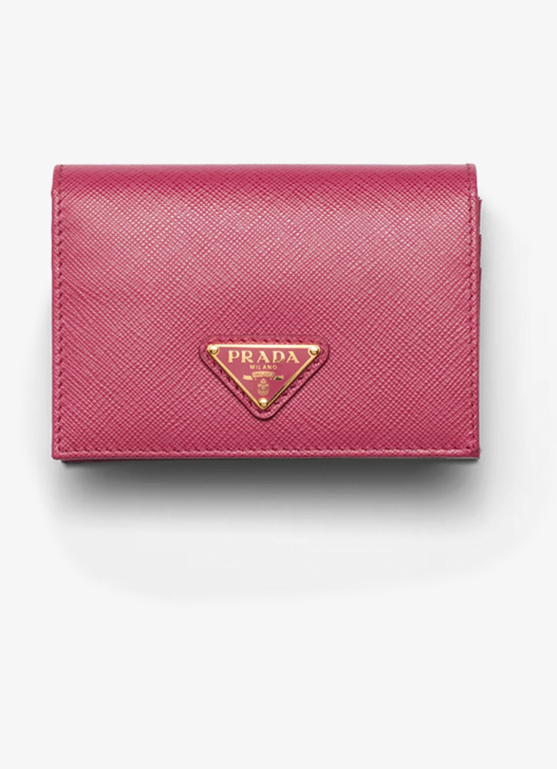 Prada Small portemonnee van kalfsleer - voorkant roze