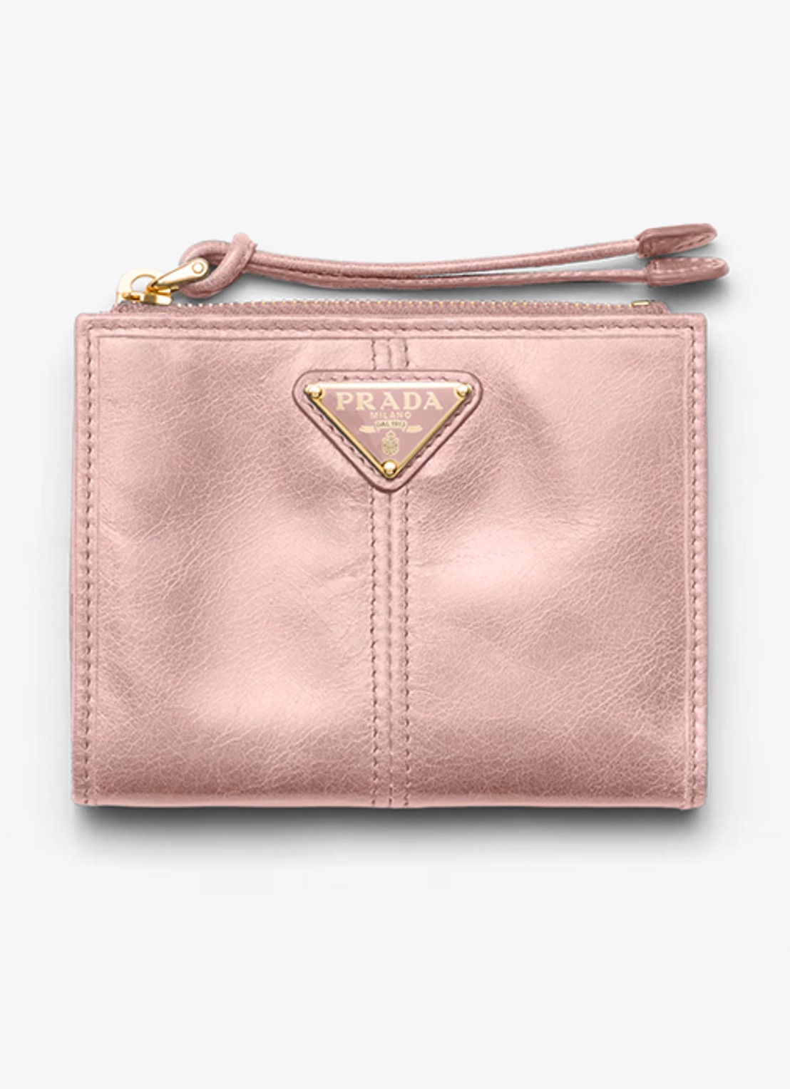Prada Small portemonnee van kalfsleer - voorkant 3 oudroze