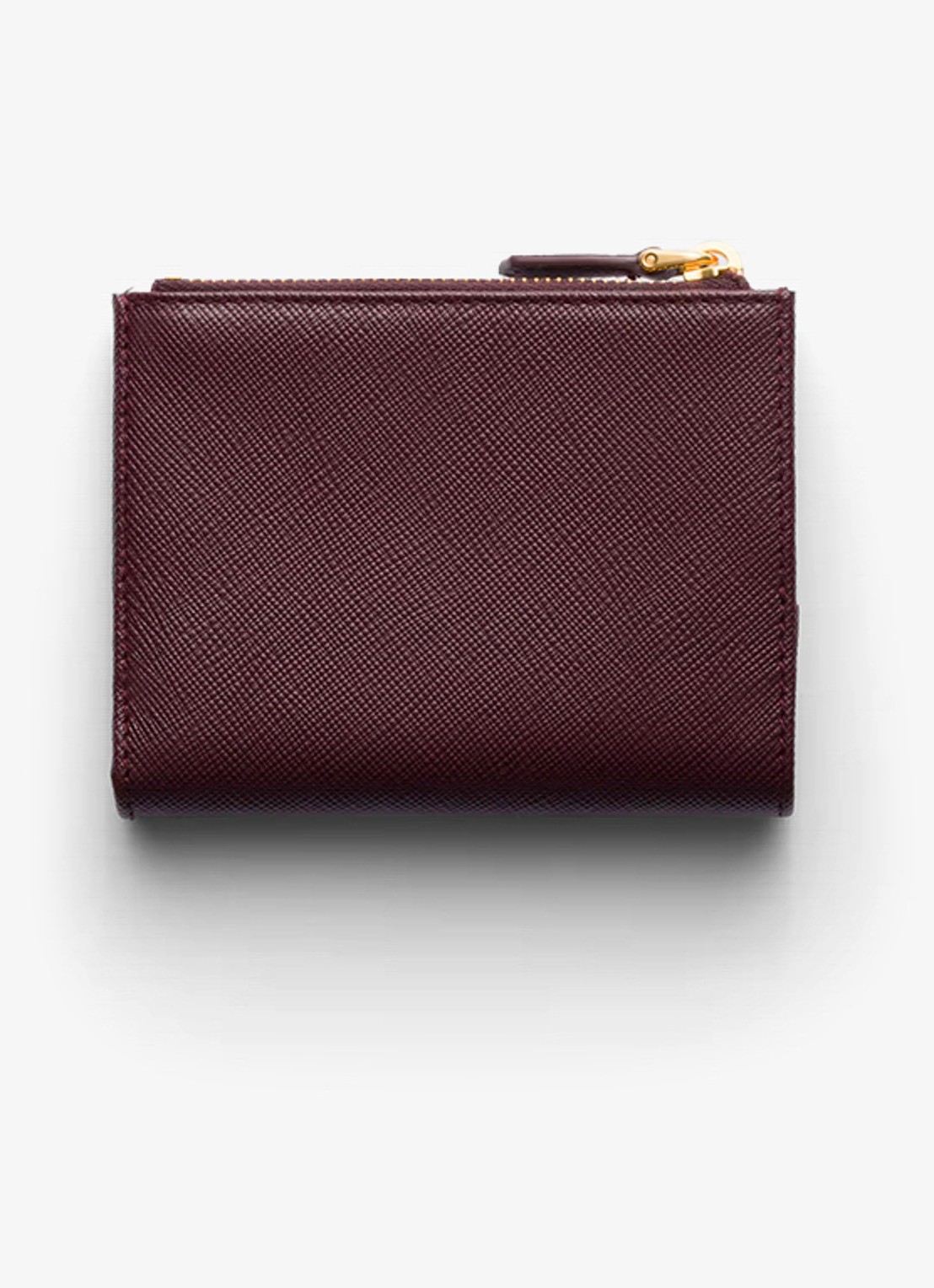 Prada Small portemonnee van kalfsleer - achterkant bordeauxrood