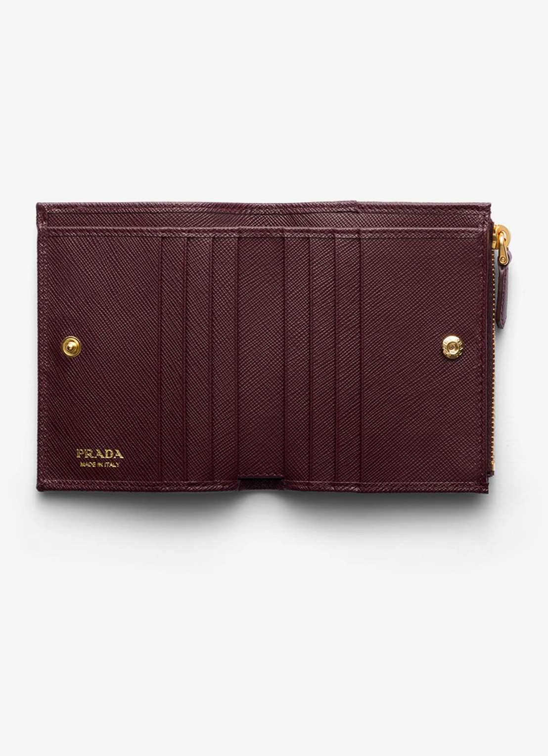 Prada Small portemonnee van kalfsleer - voorkant 3 bordeauxrood