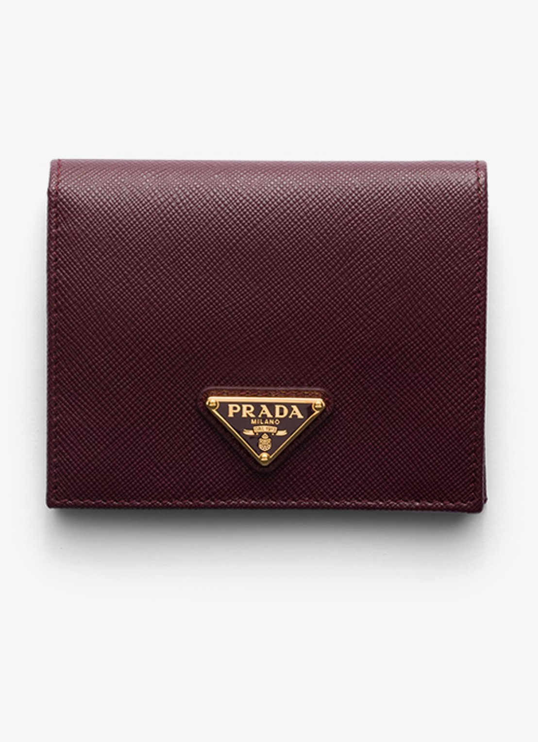Prada Small portemonnee van kalfsleer  - voorkant 2 bordeauxrood