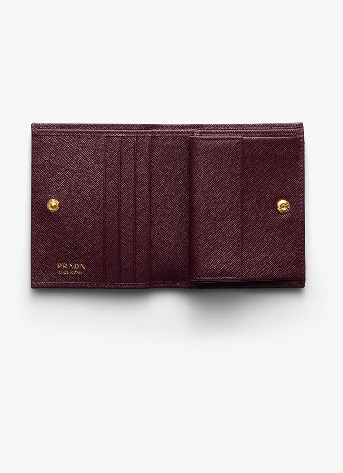 Prada Small portemonnee van kalfsleer  - voorkant 3 bordeauxrood