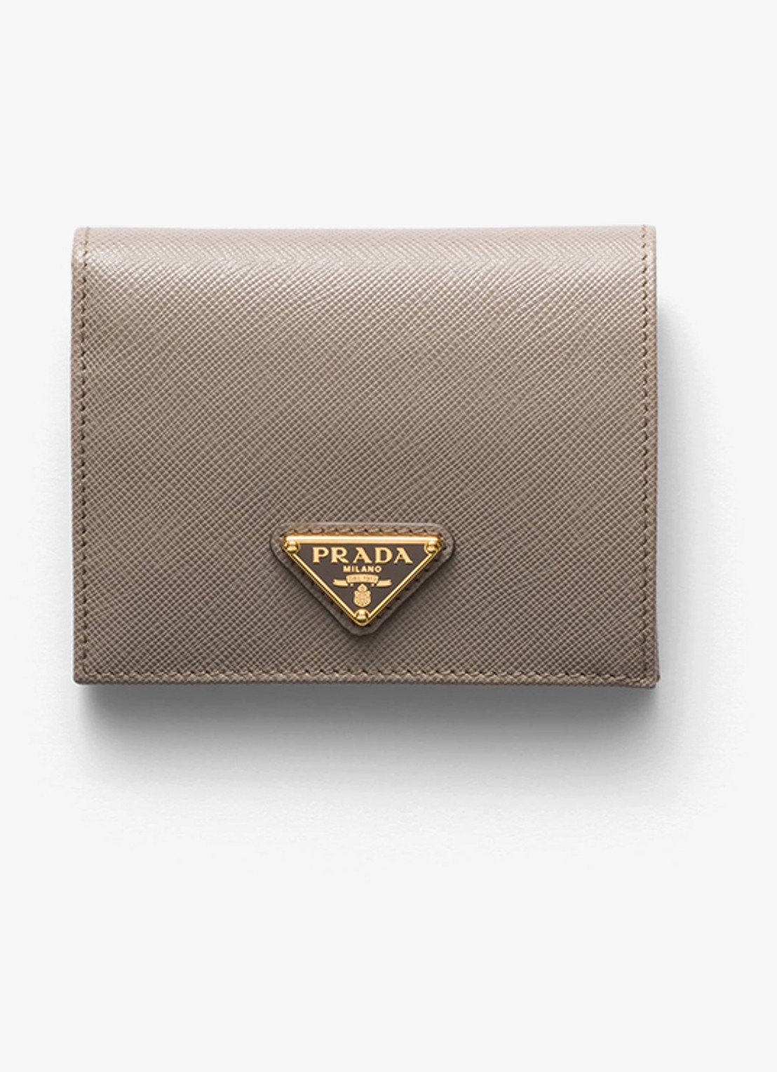 Prada Small portemonnee van kalfsleer  - voorkant 2 zand