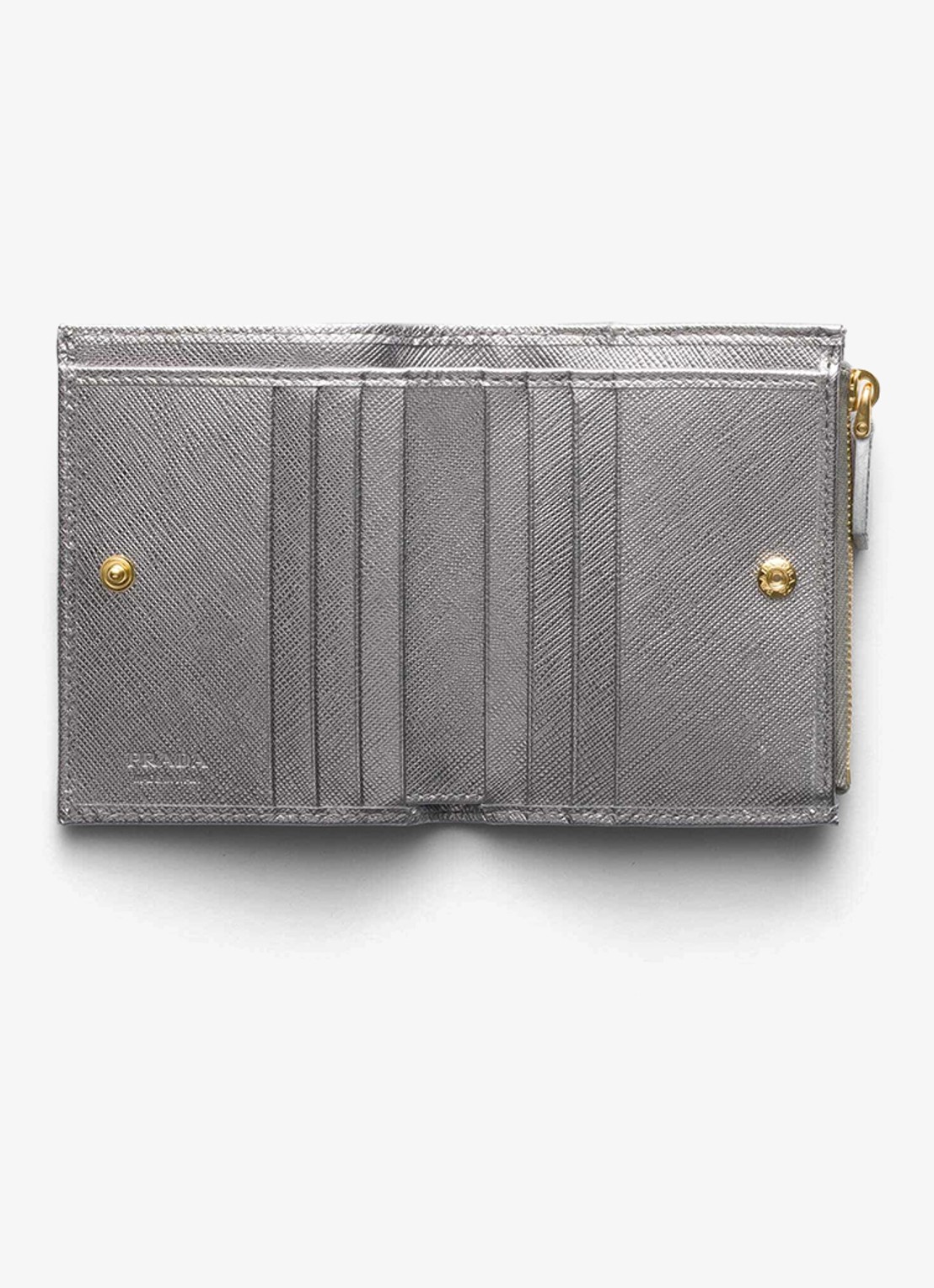 Prada Small portemonnee van kalfsleer - voorkant 2 zilver