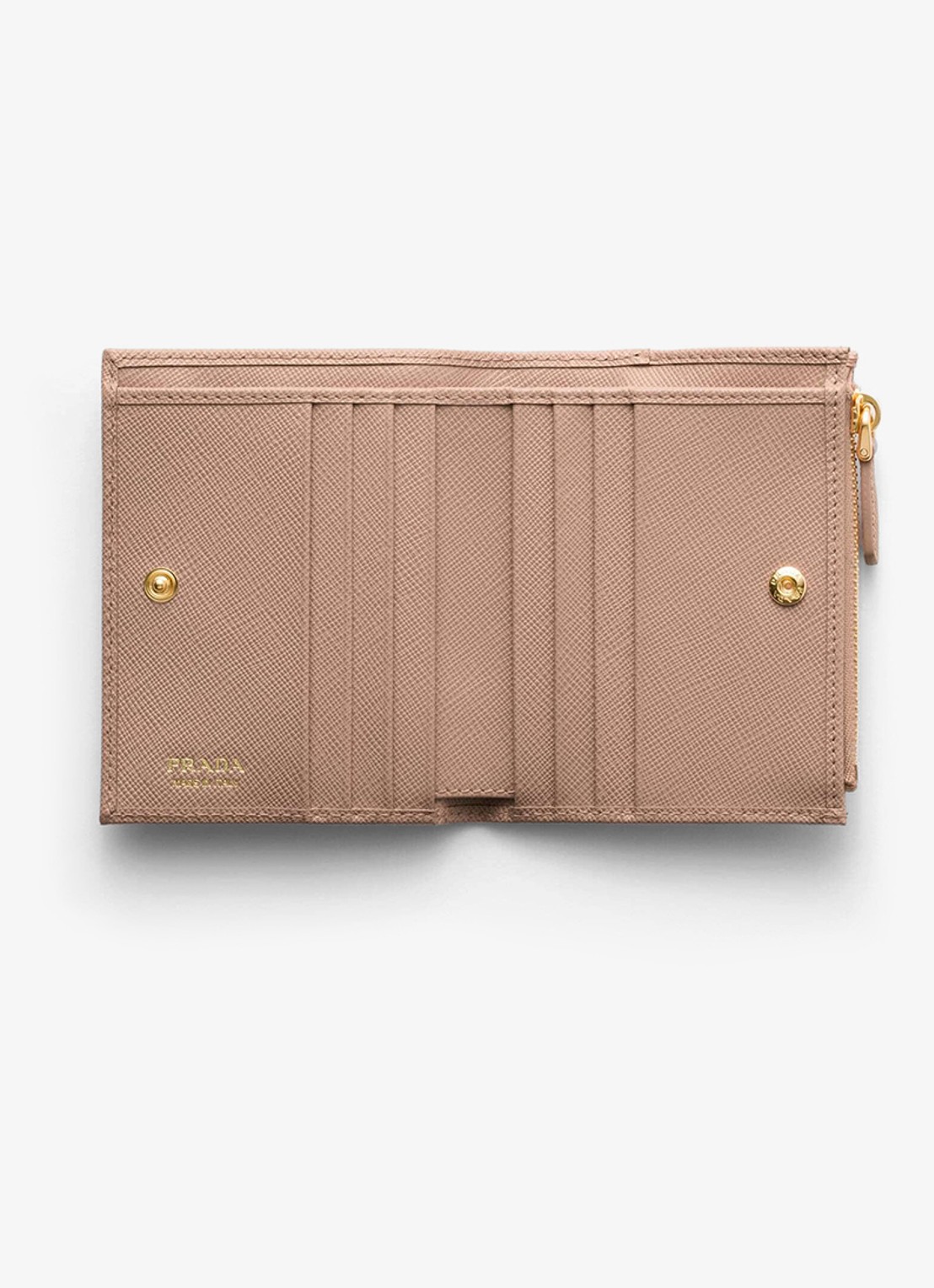Prada Small portemonnee van kalfsleer - voorkant 2 beige