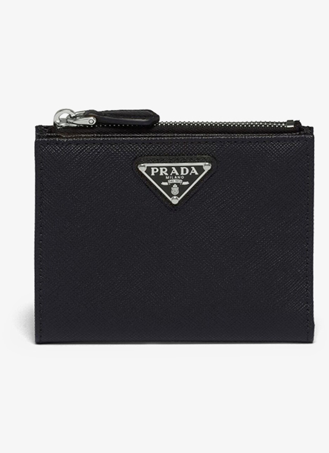 Prada Small portemonnee van kalfsleer - voorkant 9 diepzwart