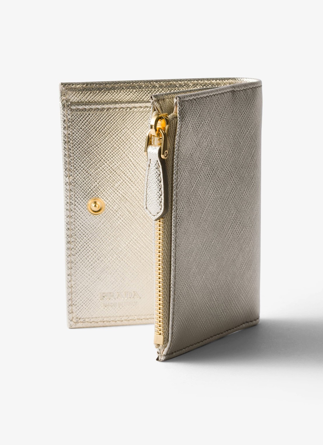 Prada Small portemonnee van kalfsleer - detail goud