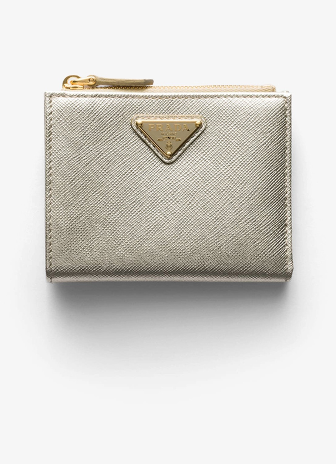 Prada Small portemonnee van kalfsleer - voorkant 2 goud