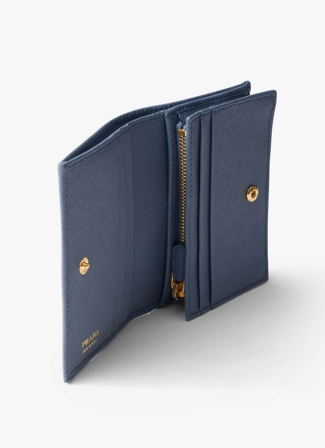 Prada Small portemonnee van kalfsleer - detail blauw