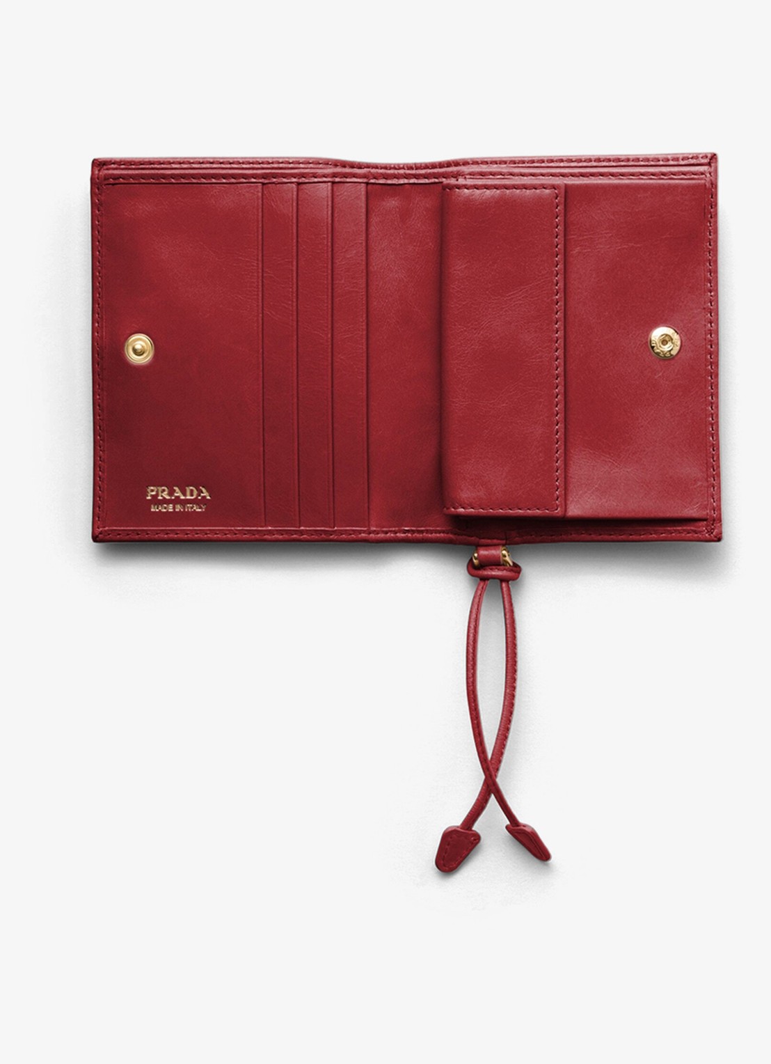 Prada Small portemonnee van kalfsleer - voorkant 2 rood