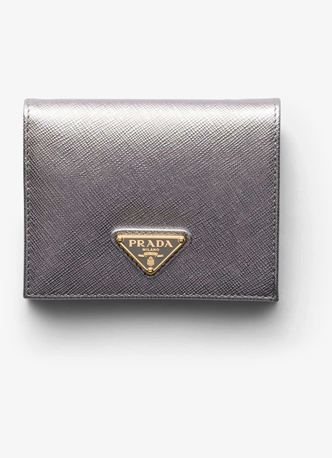 Prada Small portemonnee van kalfsleer  - voorkant 2 zilver