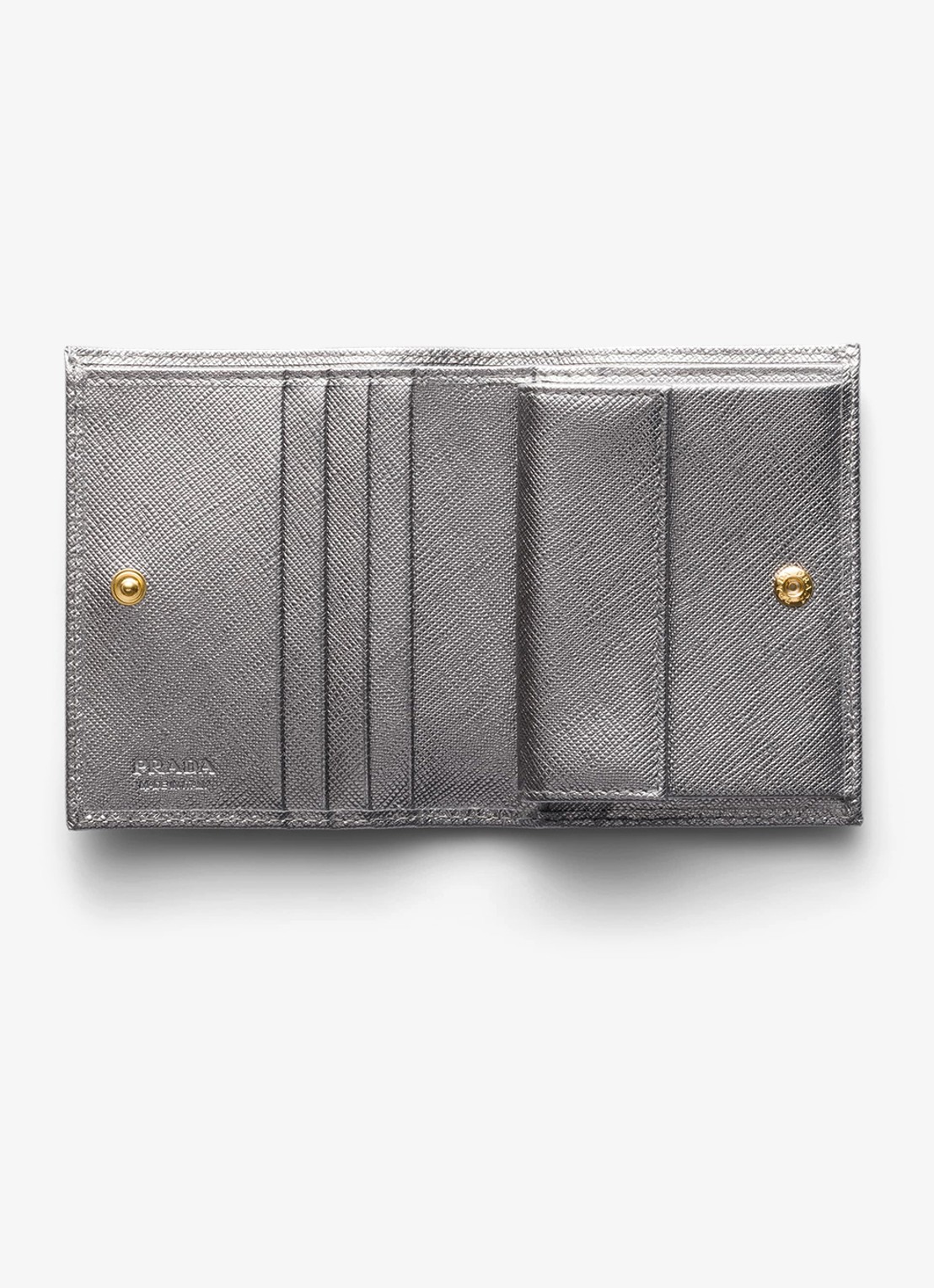 Prada Small portemonnee van kalfsleer  - voorkant 3 zilver