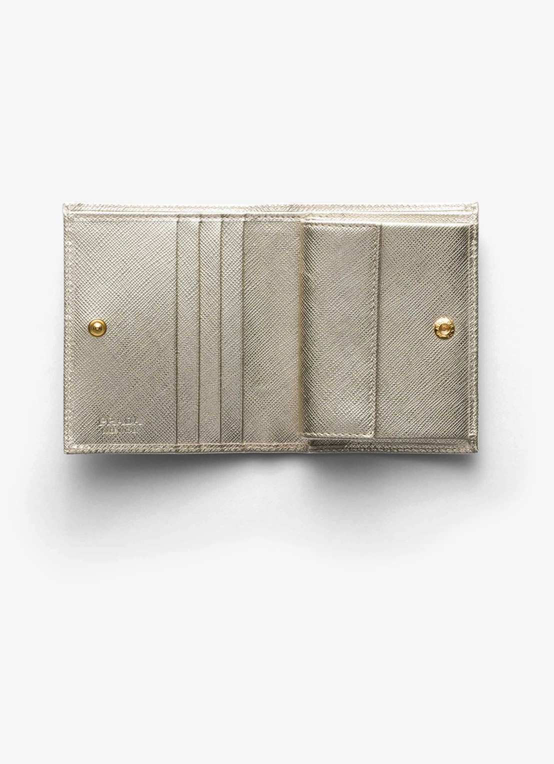 Prada Small portemonnee van kalfsleer  - voorkant 2 goud