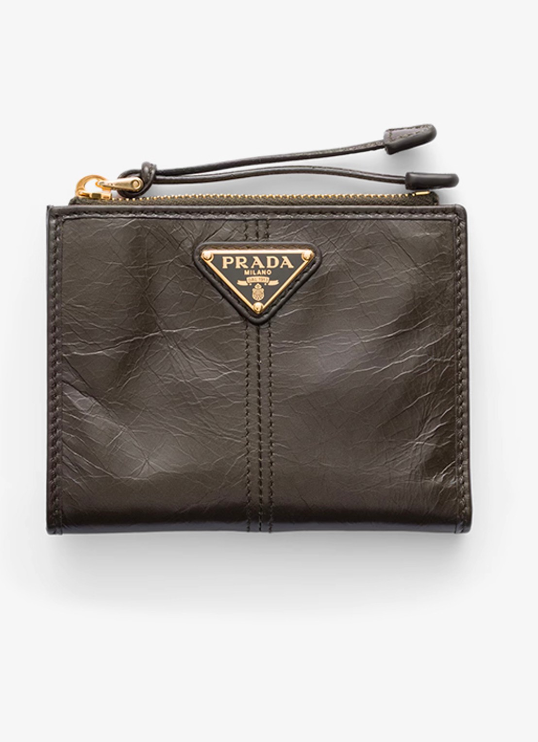 Prada Small portemonnee van kalfsleer - voorkant 3 groen