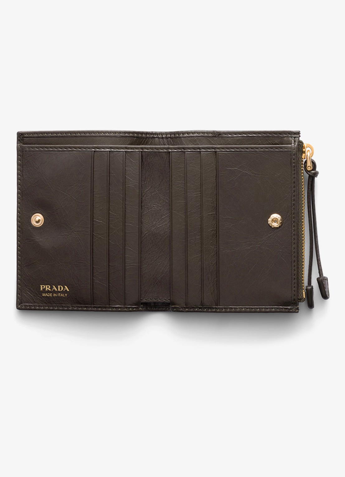 Prada Small portemonnee van kalfsleer - voorkant 4 groen