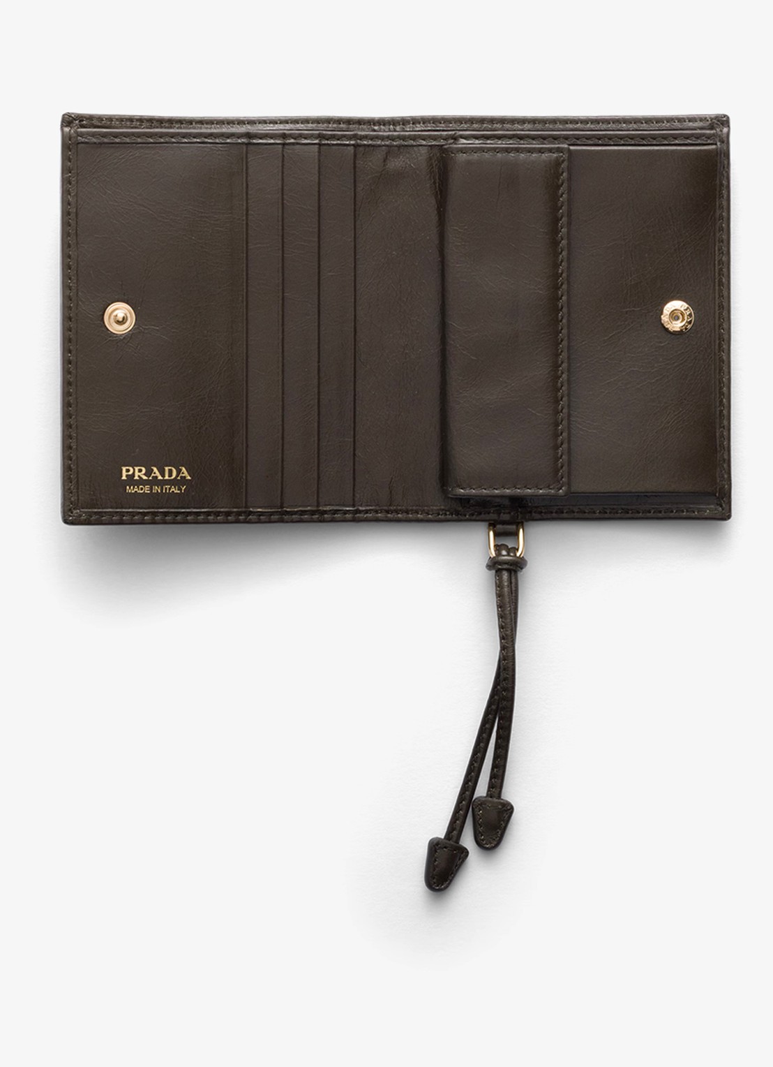 Prada Small portemonnee van kalfsleer - voorkant 2 groen