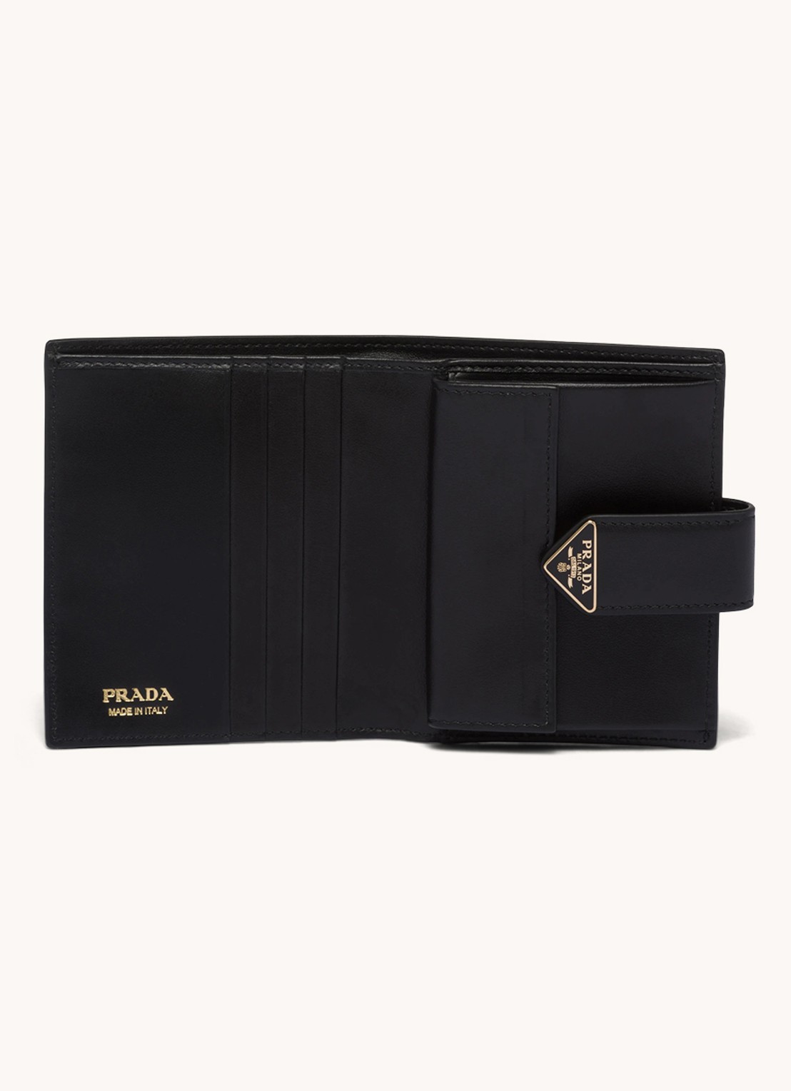 Prada Small portemonnee van leer - detail 4 zwart