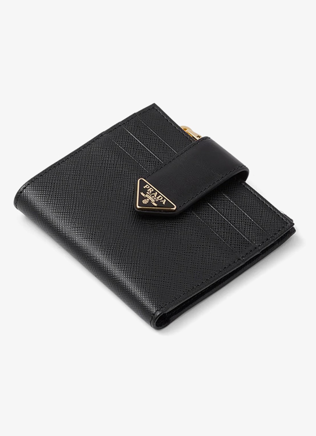 Prada Small portemonnee van leer - detail zwart