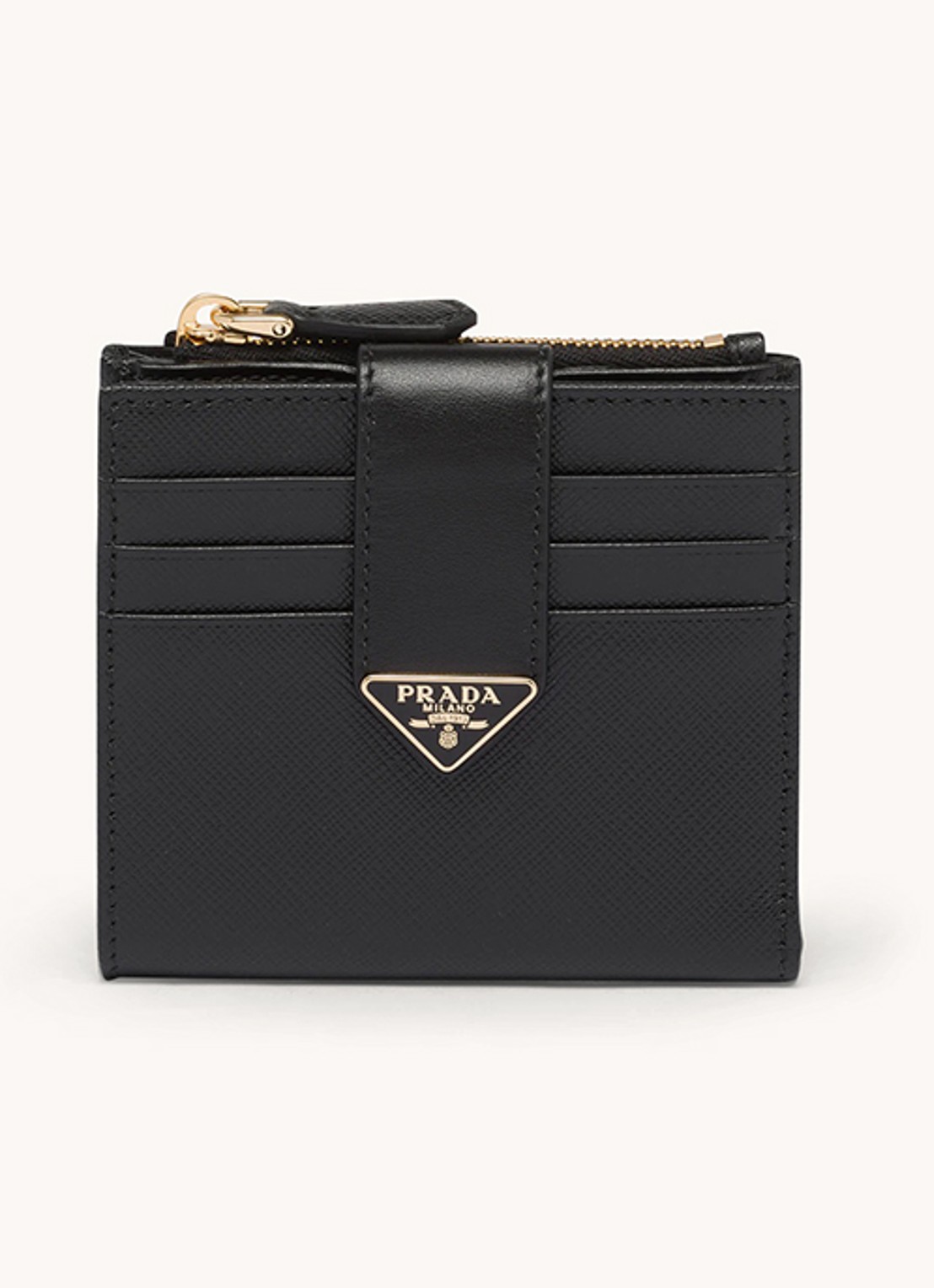 Prada Small portemonnee van leer - voorkant 3 zwart