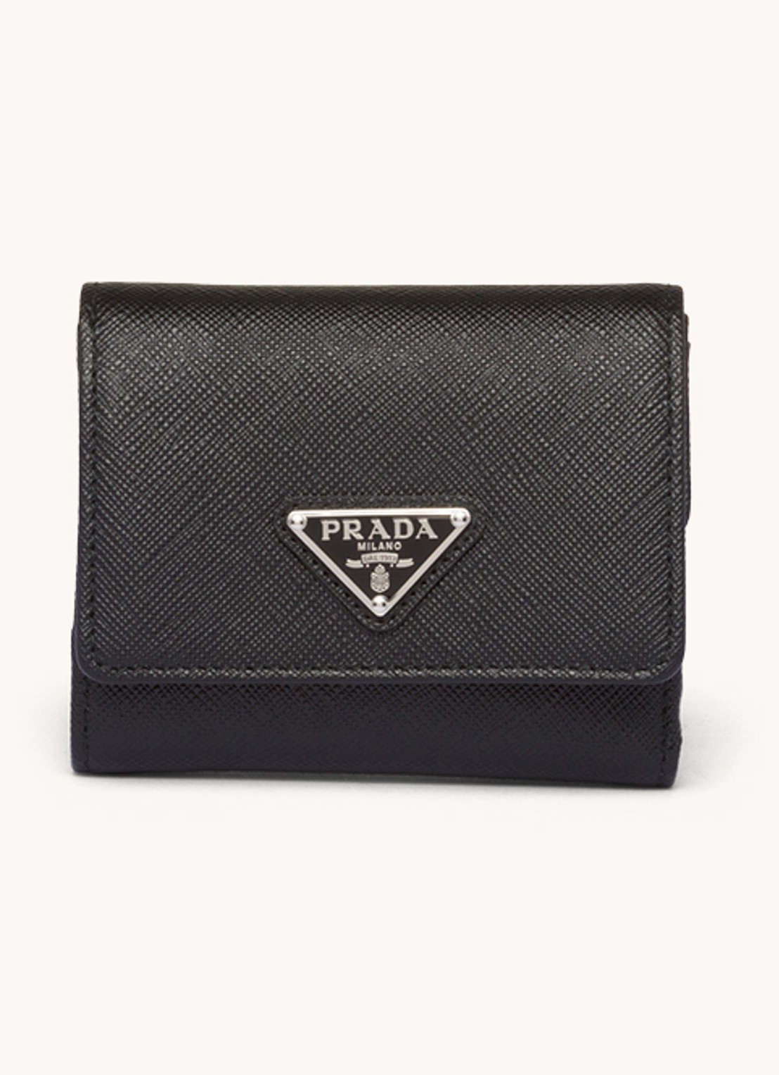 Prada Small portemonnee van leer - voorkant zwart